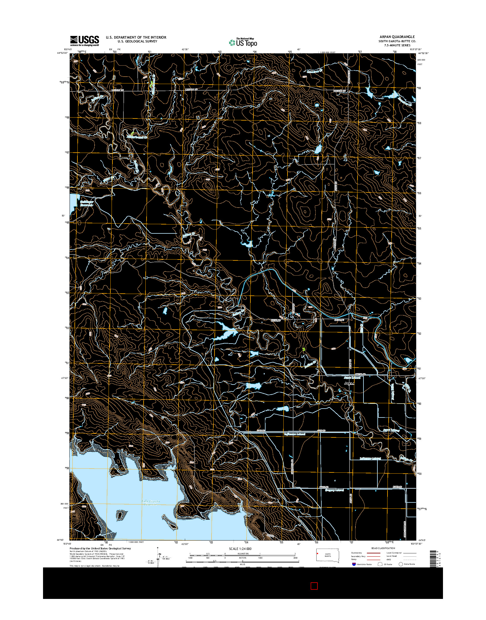 USGS US TOPO 7.5-MINUTE MAP FOR ARPAN, SD 2015