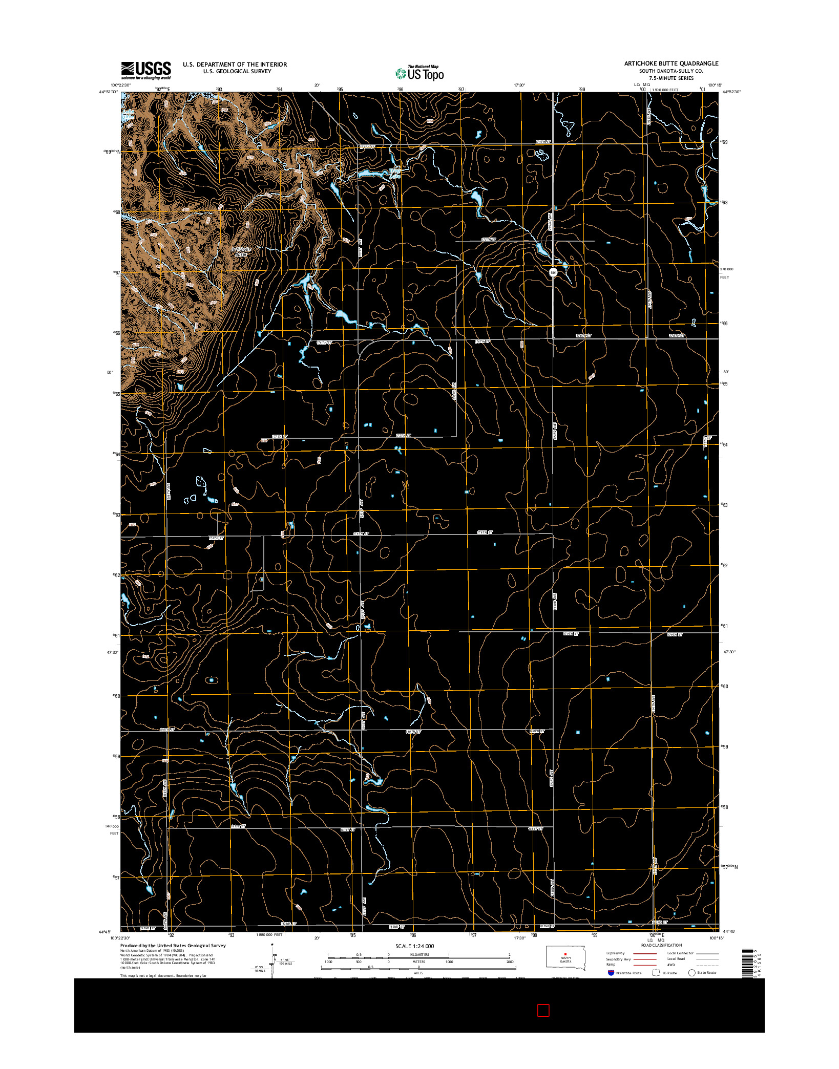 USGS US TOPO 7.5-MINUTE MAP FOR ARTICHOKE BUTTE, SD 2015