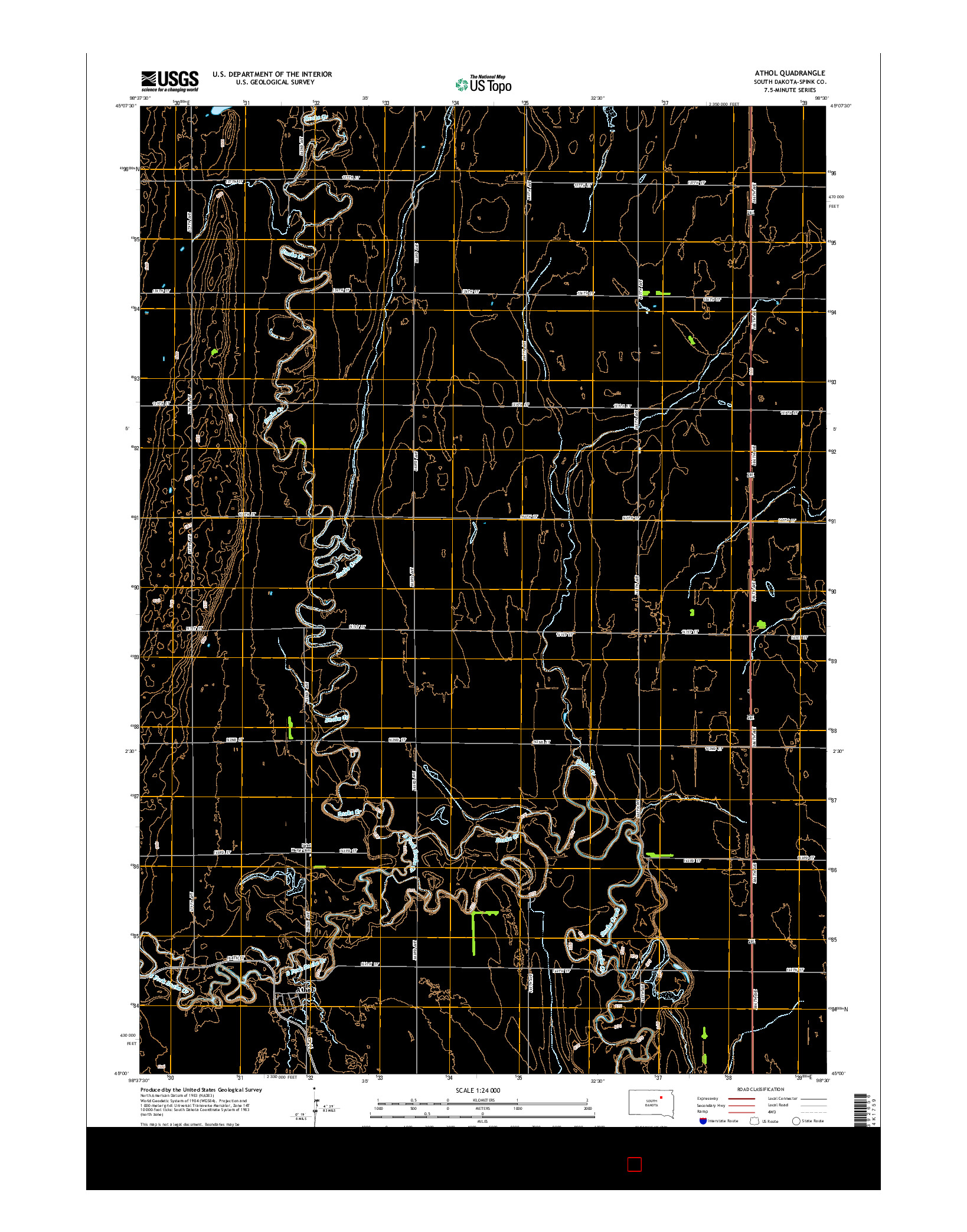 USGS US TOPO 7.5-MINUTE MAP FOR ATHOL, SD 2015