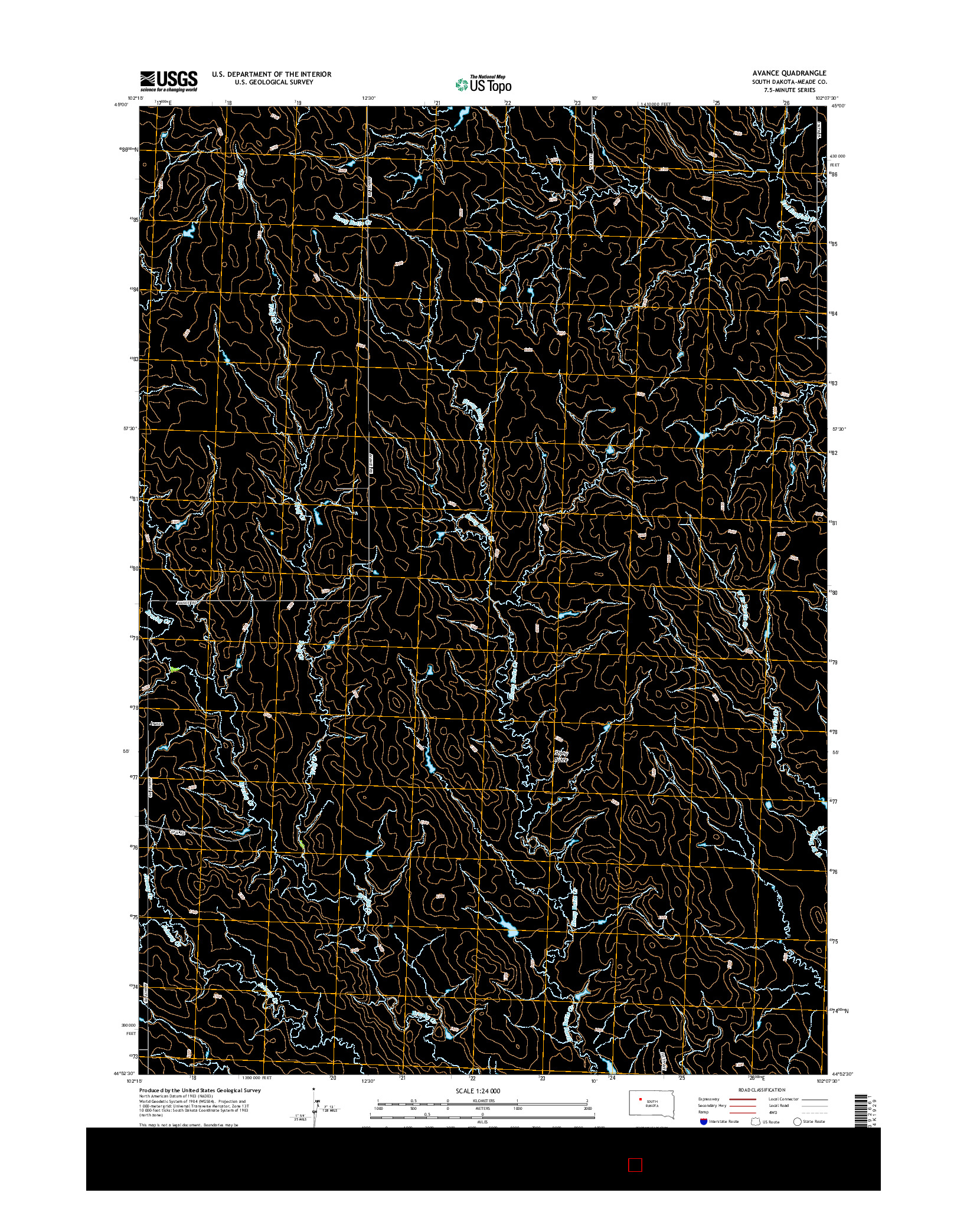 USGS US TOPO 7.5-MINUTE MAP FOR AVANCE, SD 2015