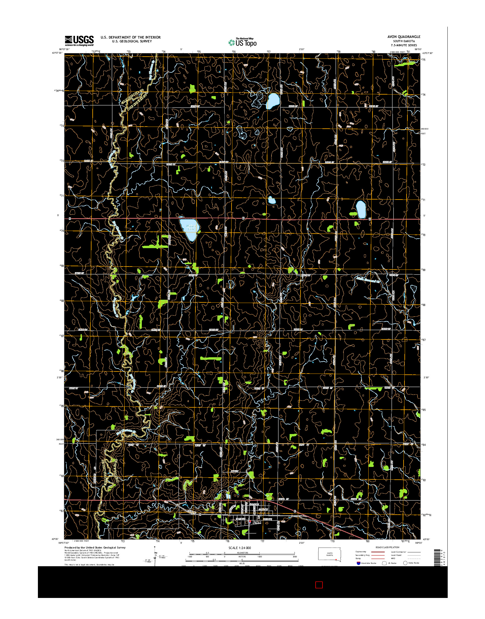USGS US TOPO 7.5-MINUTE MAP FOR AVON, SD 2015