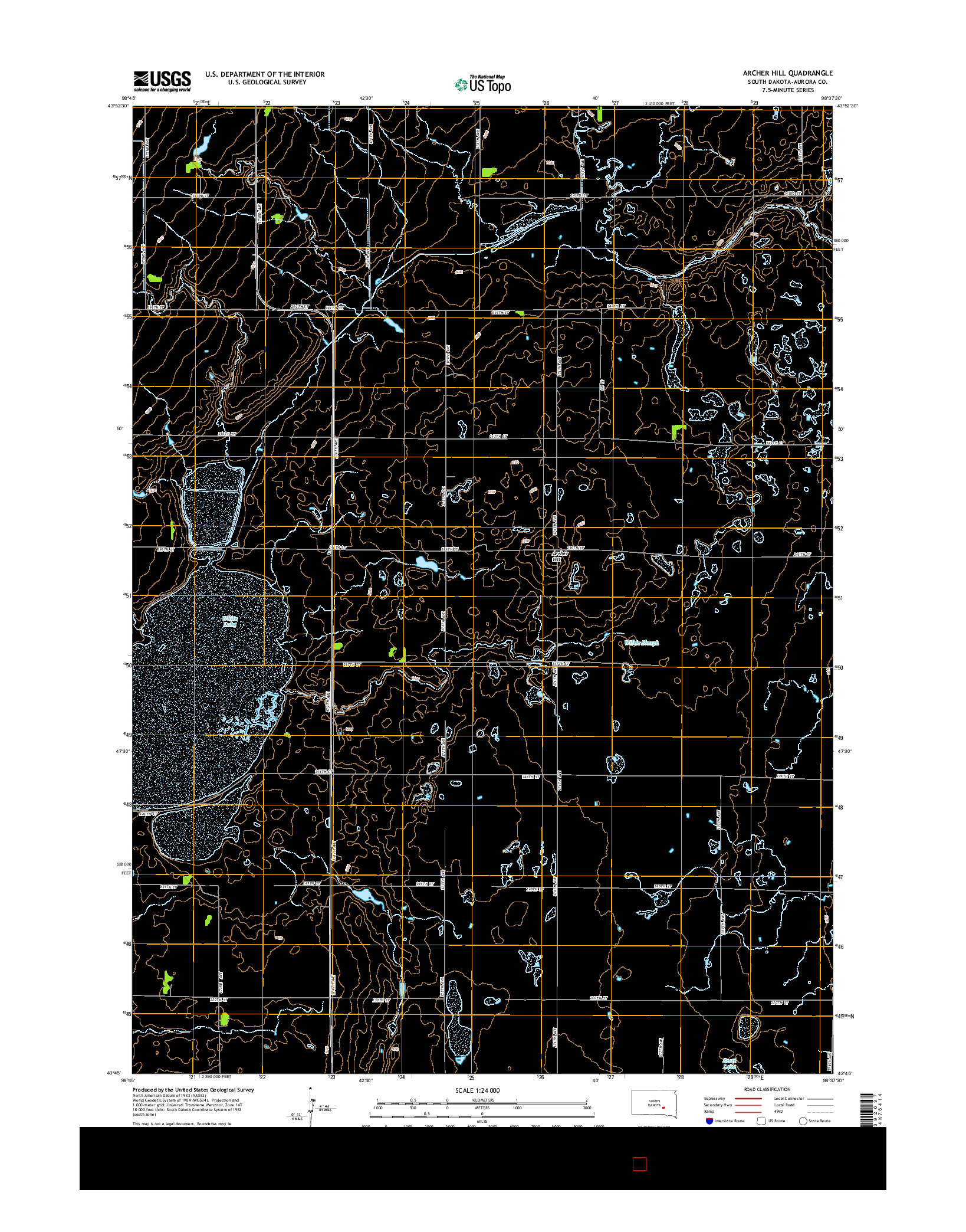 USGS US TOPO 7.5-MINUTE MAP FOR ARCHER HILL, SD 2015