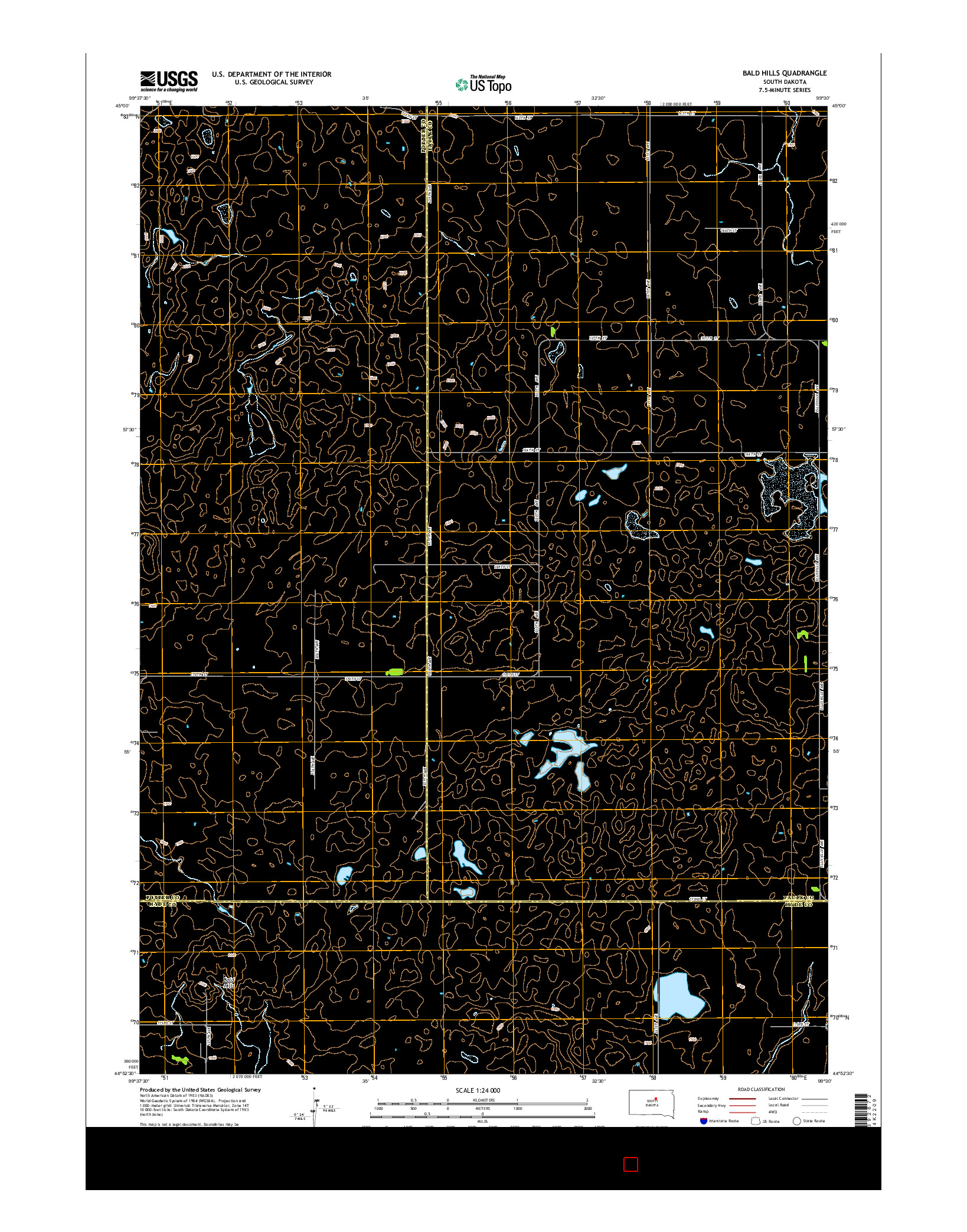 USGS US TOPO 7.5-MINUTE MAP FOR BALD HILLS, SD 2015