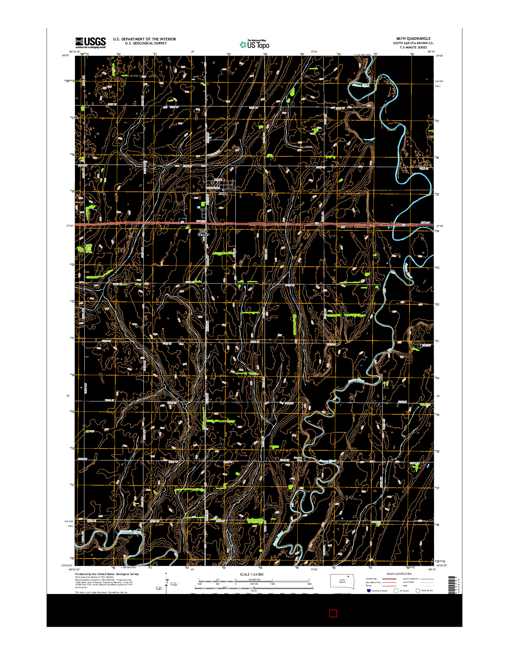 USGS US TOPO 7.5-MINUTE MAP FOR BATH, SD 2015