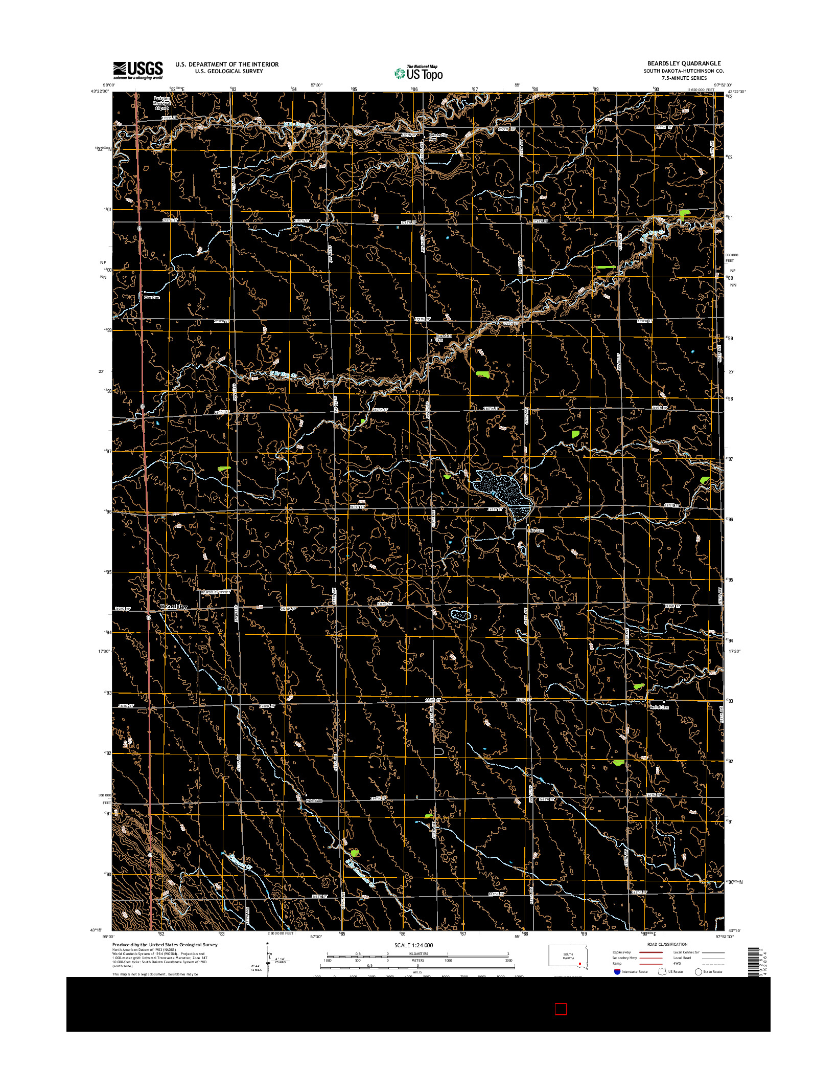 USGS US TOPO 7.5-MINUTE MAP FOR BEARDSLEY, SD 2015