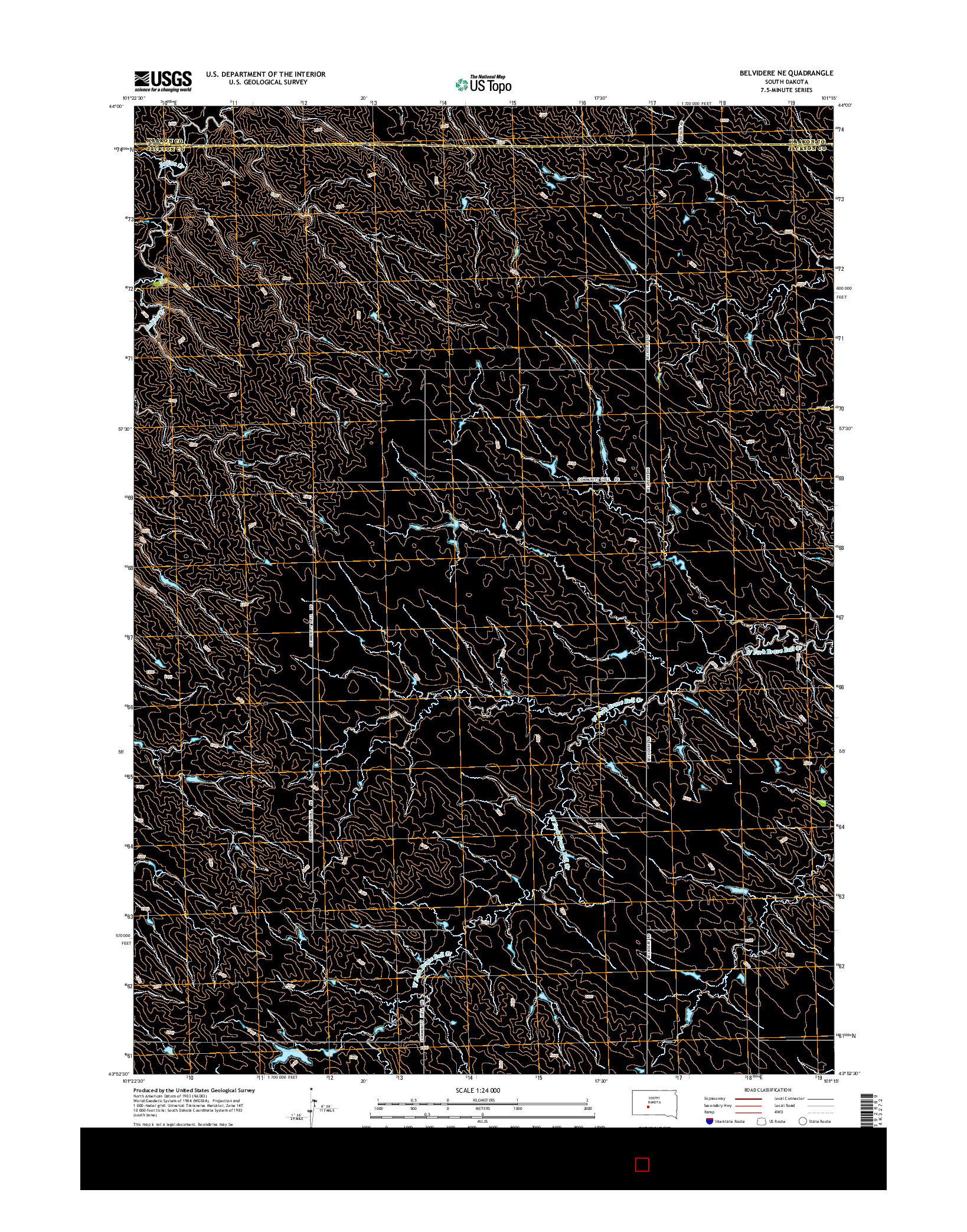 USGS US TOPO 7.5-MINUTE MAP FOR BELVIDERE NE, SD 2015