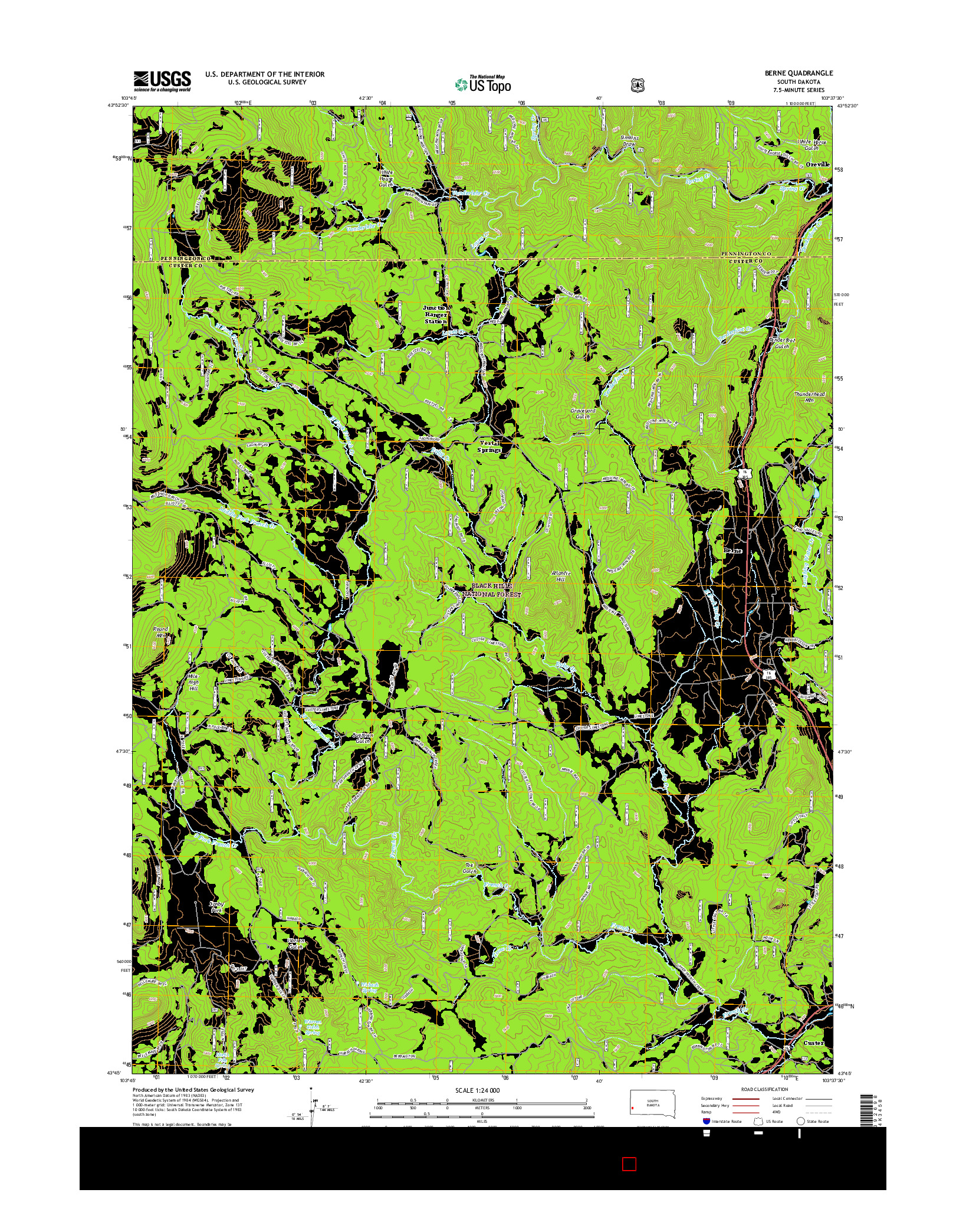 USGS US TOPO 7.5-MINUTE MAP FOR BERNE, SD 2015