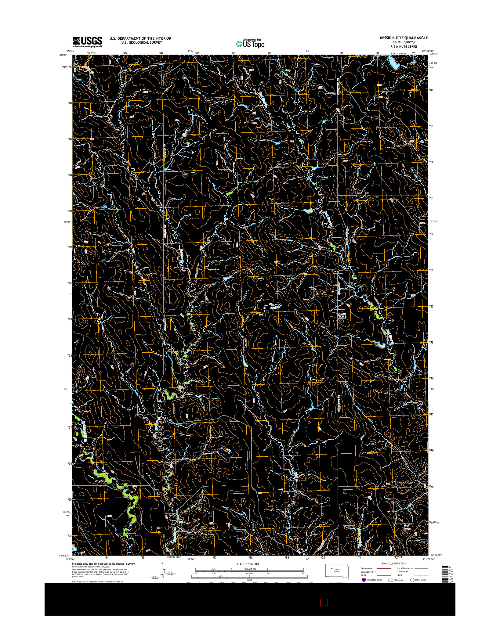 USGS US TOPO 7.5-MINUTE MAP FOR BESSIE BUTTE, SD 2015