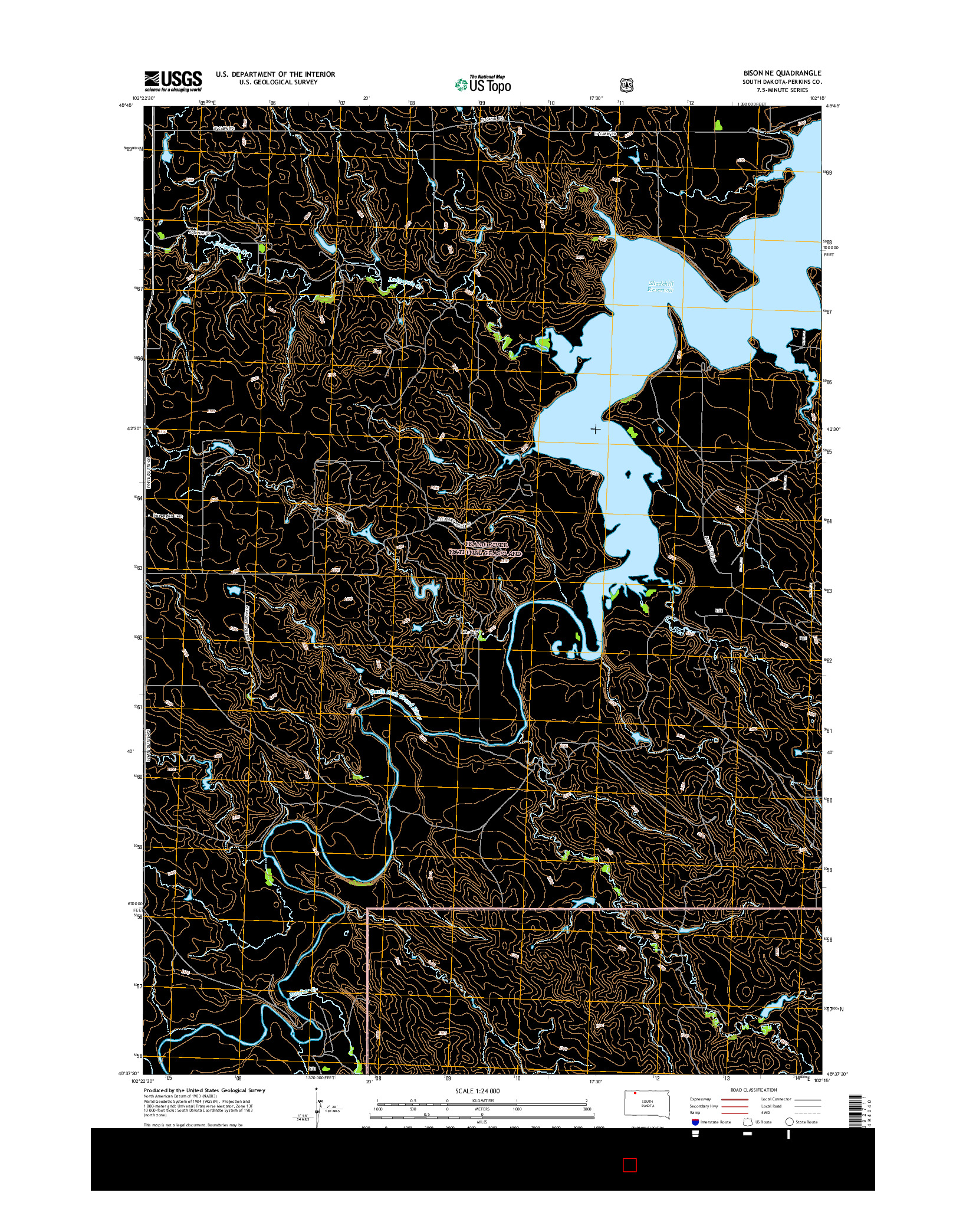USGS US TOPO 7.5-MINUTE MAP FOR BISON NE, SD 2015