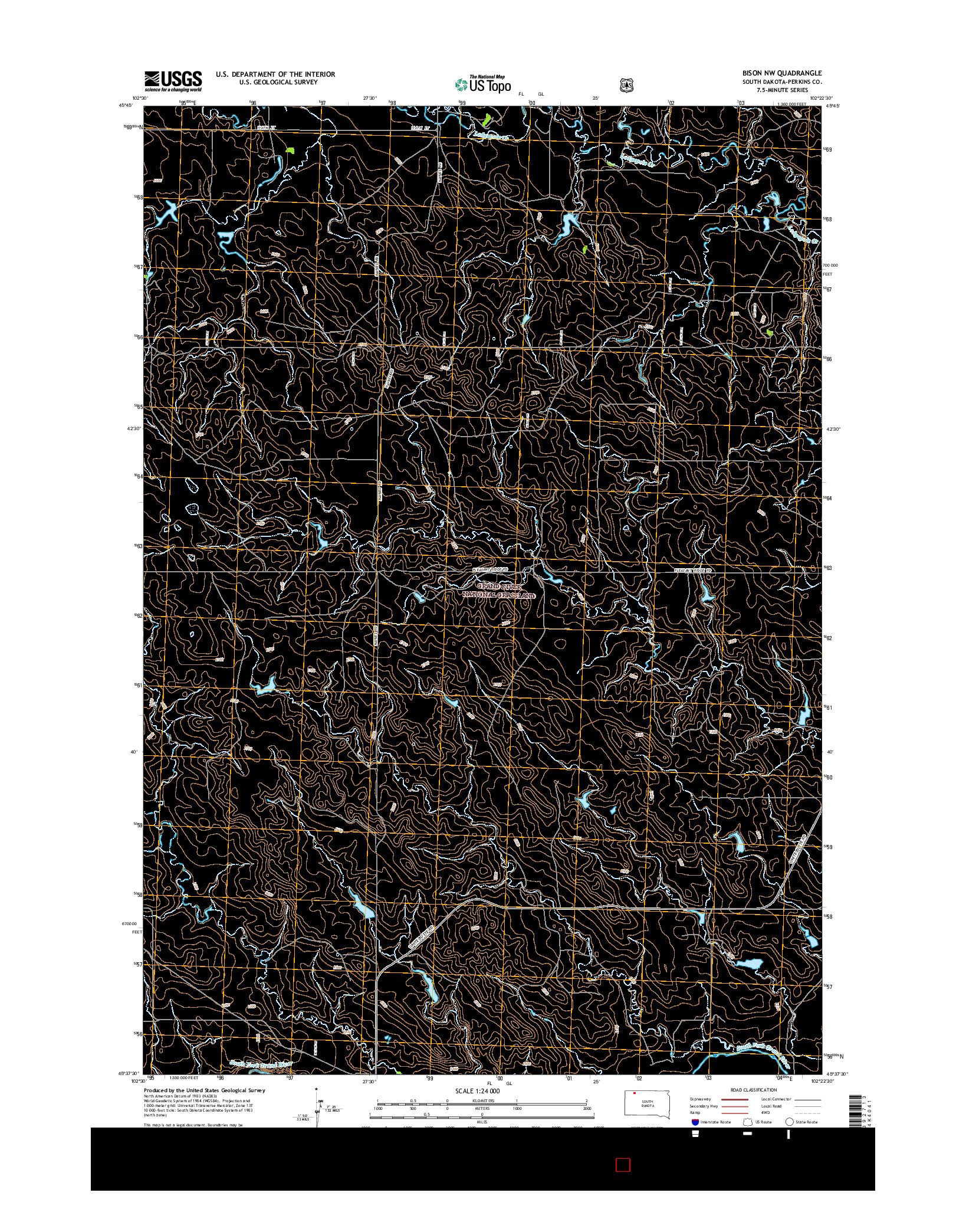 USGS US TOPO 7.5-MINUTE MAP FOR BISON NW, SD 2015