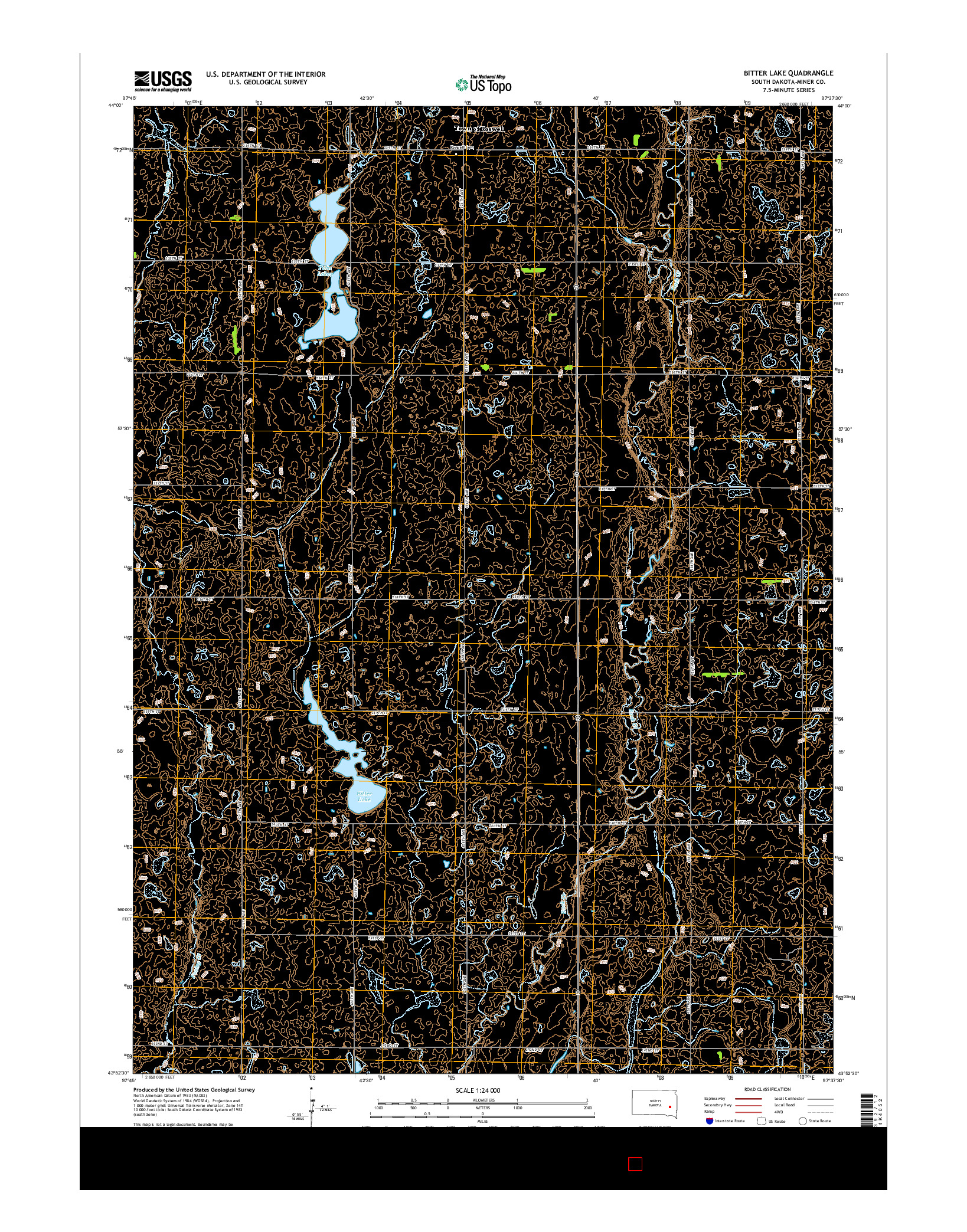 USGS US TOPO 7.5-MINUTE MAP FOR BITTER LAKE, SD 2015