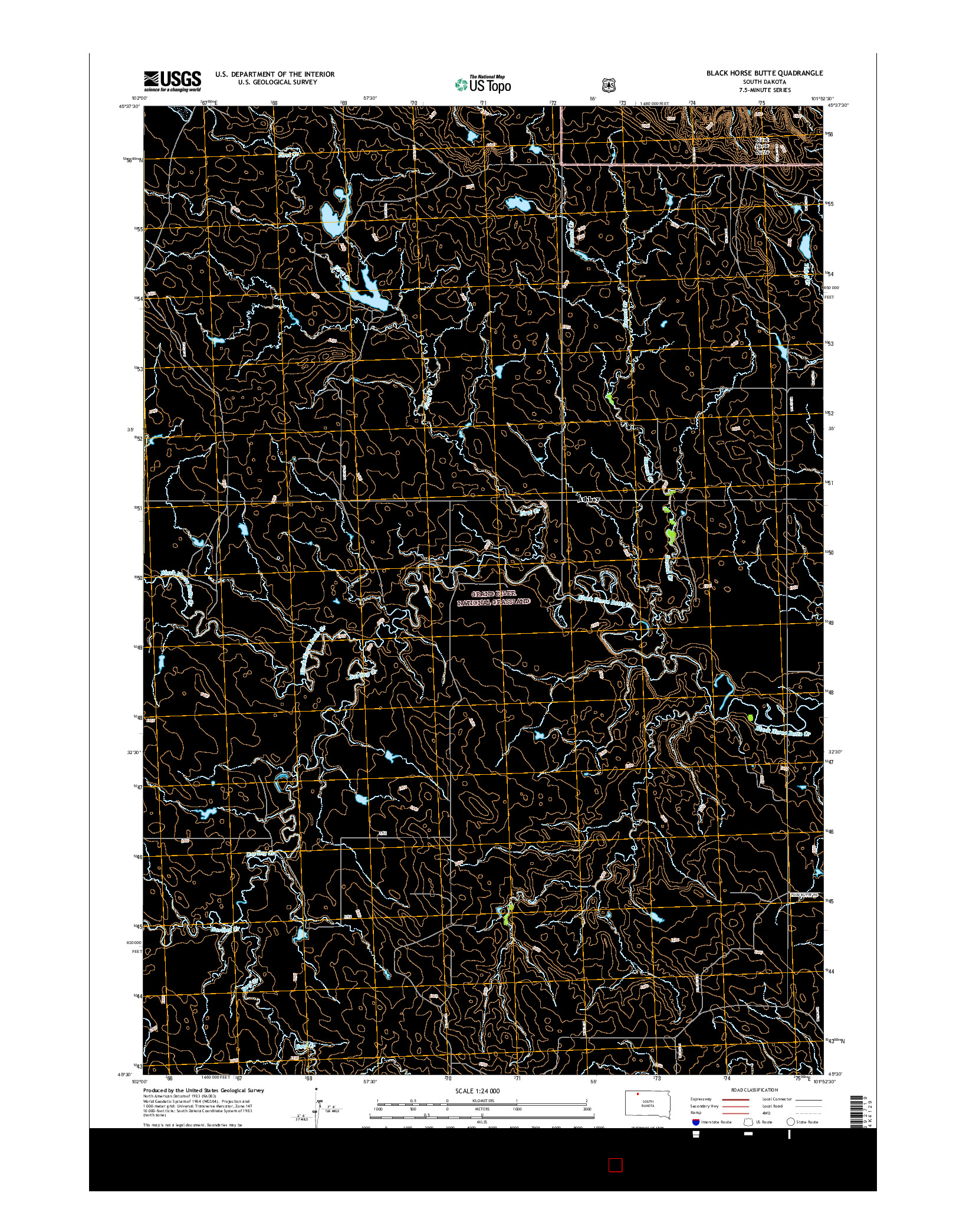 USGS US TOPO 7.5-MINUTE MAP FOR BLACK HORSE BUTTE, SD 2015
