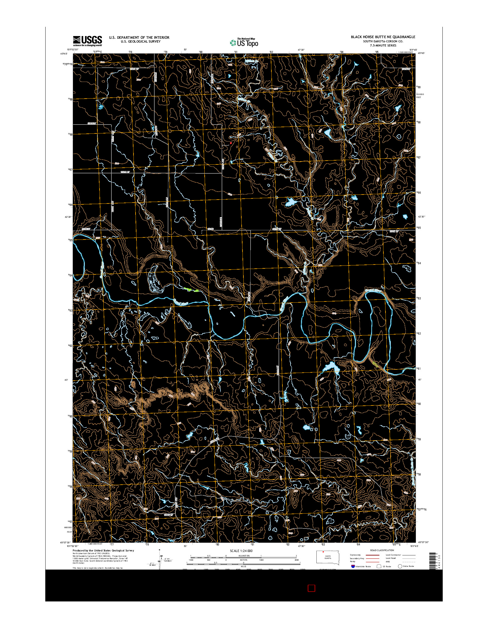 USGS US TOPO 7.5-MINUTE MAP FOR BLACK HORSE BUTTE NE, SD 2015