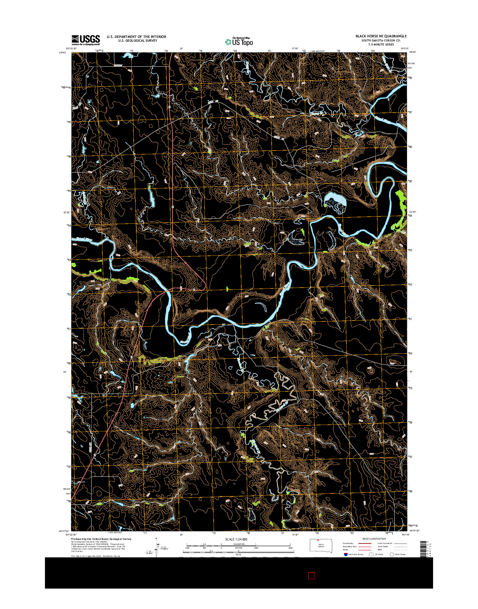 USGS US TOPO 7.5-MINUTE MAP FOR BLACK HORSE NE, SD 2015