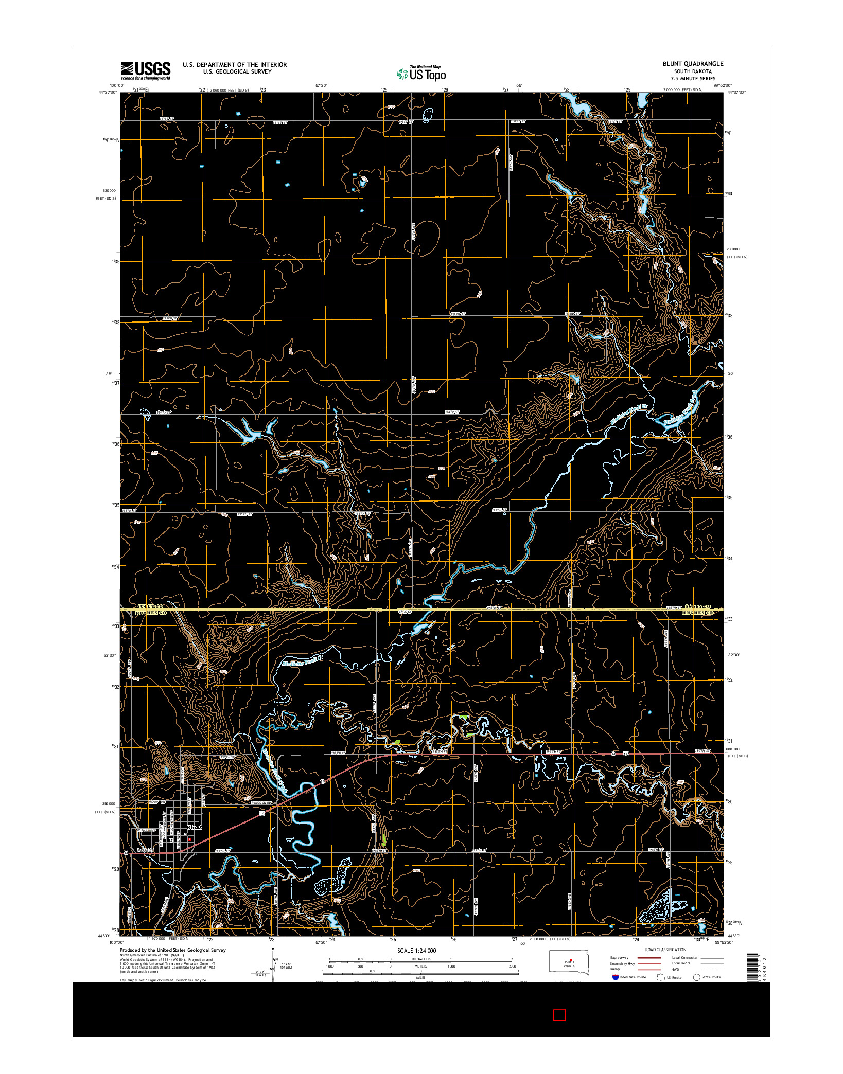 USGS US TOPO 7.5-MINUTE MAP FOR BLUNT, SD 2015