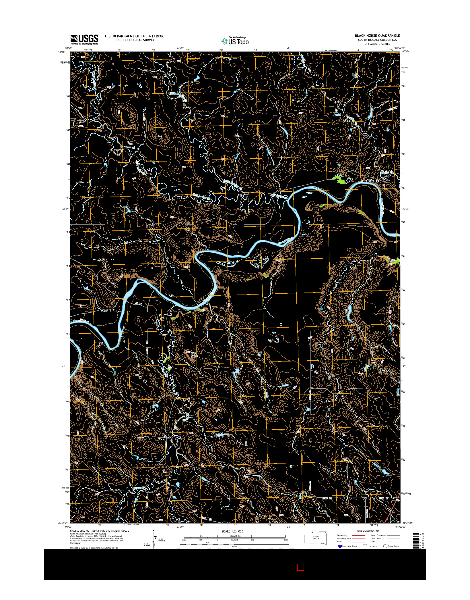 USGS US TOPO 7.5-MINUTE MAP FOR BLACK HORSE, SD 2015
