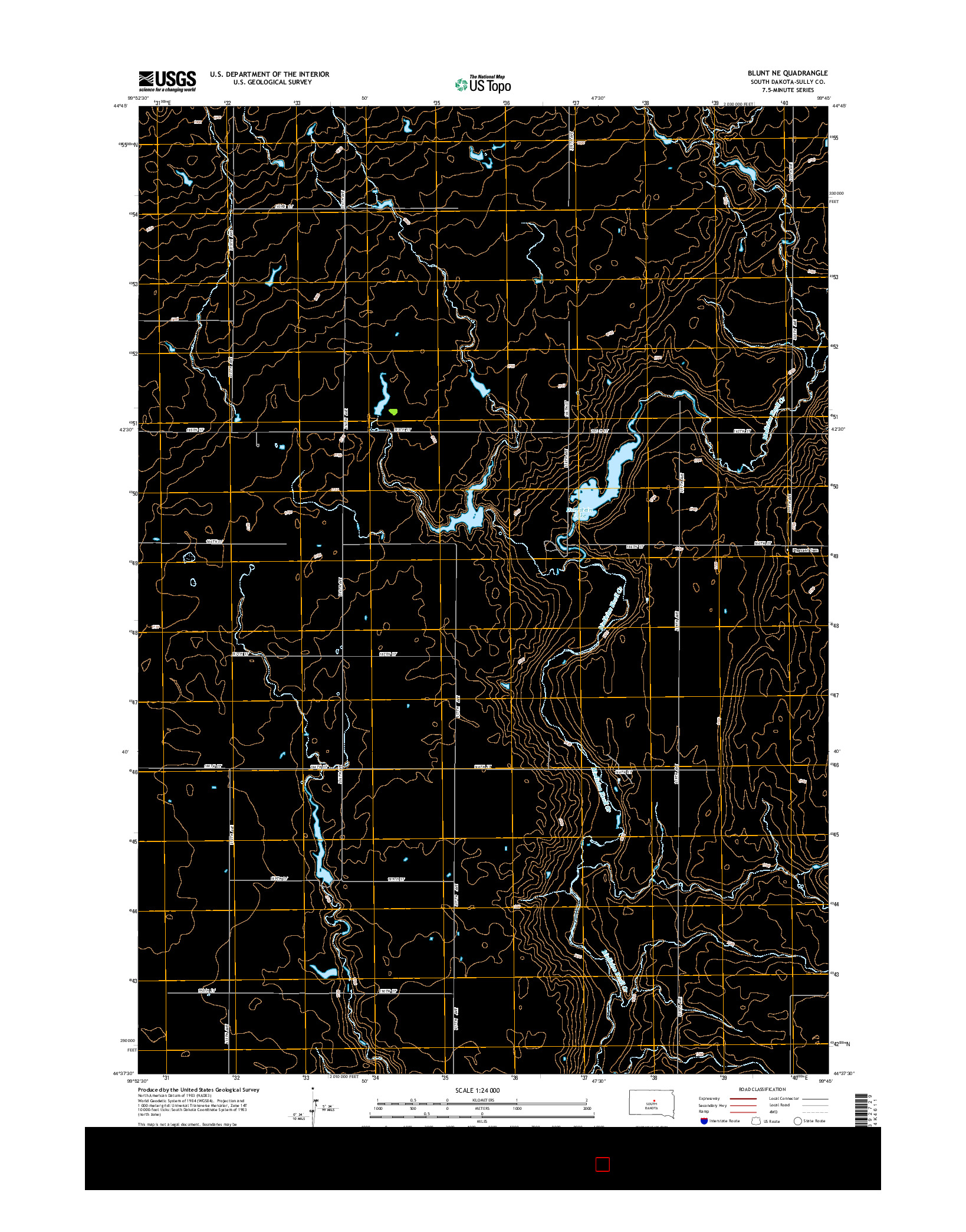 USGS US TOPO 7.5-MINUTE MAP FOR BLUNT NE, SD 2015