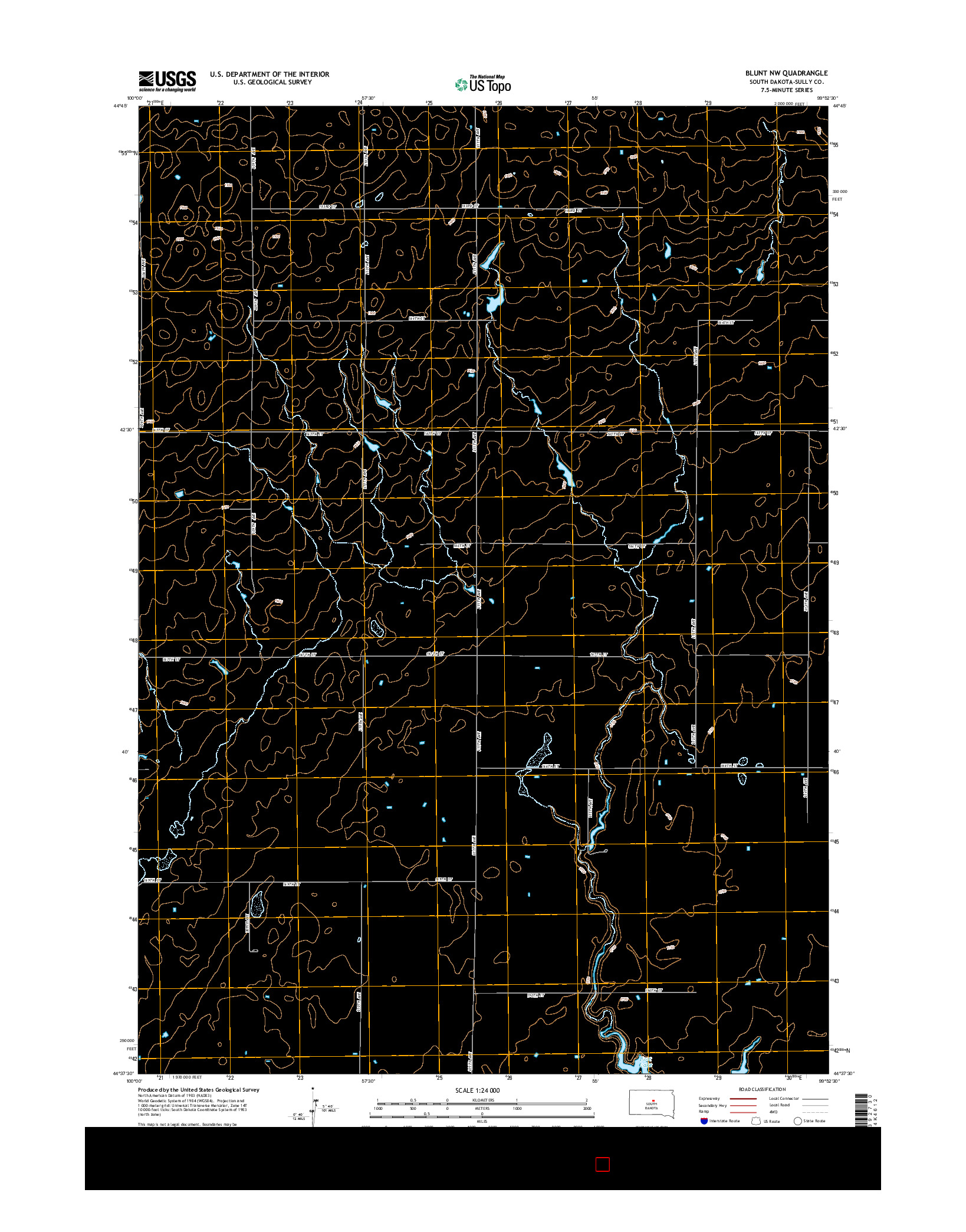 USGS US TOPO 7.5-MINUTE MAP FOR BLUNT NW, SD 2015