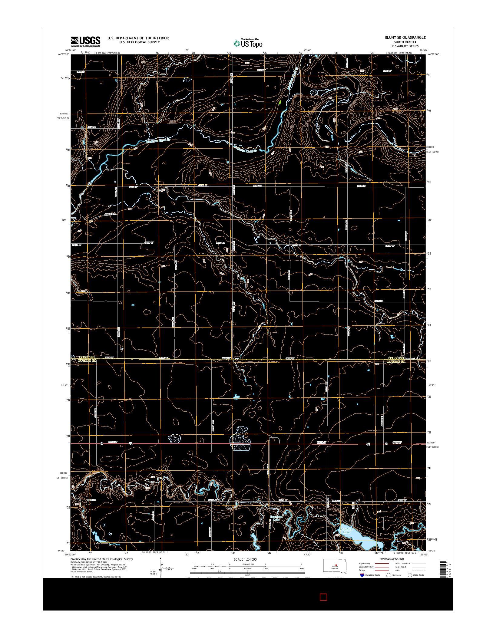 USGS US TOPO 7.5-MINUTE MAP FOR BLUNT SE, SD 2015