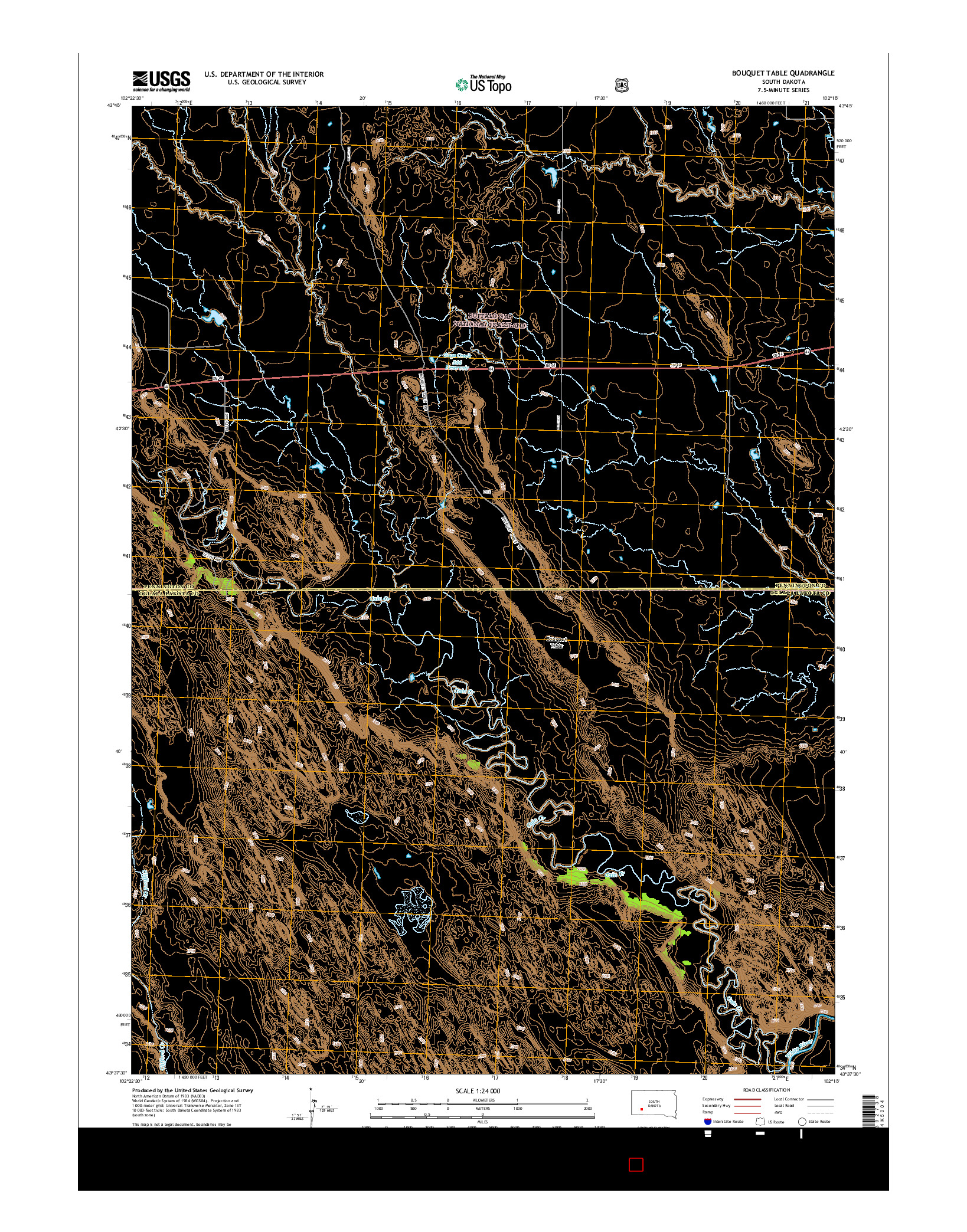 USGS US TOPO 7.5-MINUTE MAP FOR BOUQUET TABLE, SD 2015