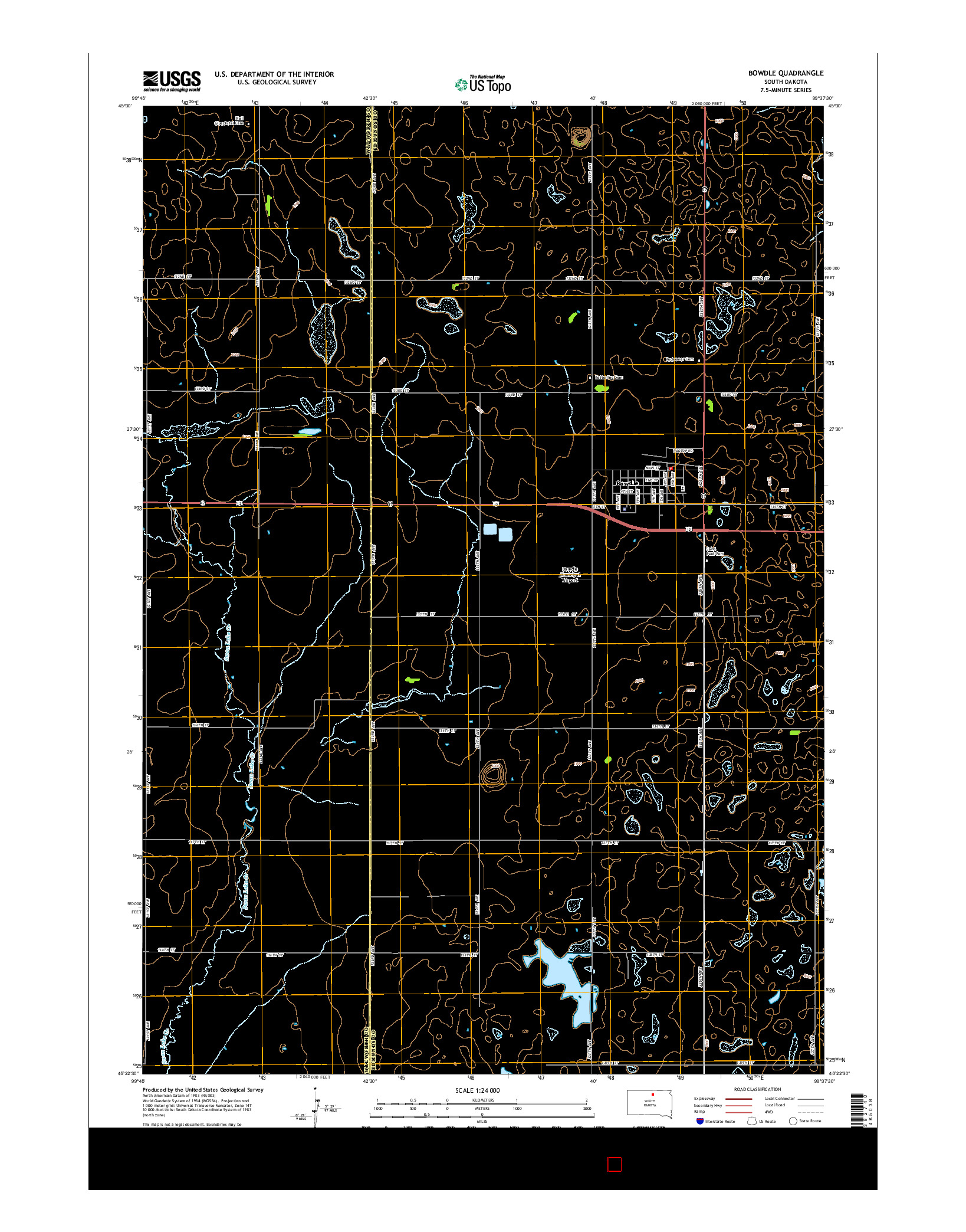 USGS US TOPO 7.5-MINUTE MAP FOR BOWDLE, SD 2015