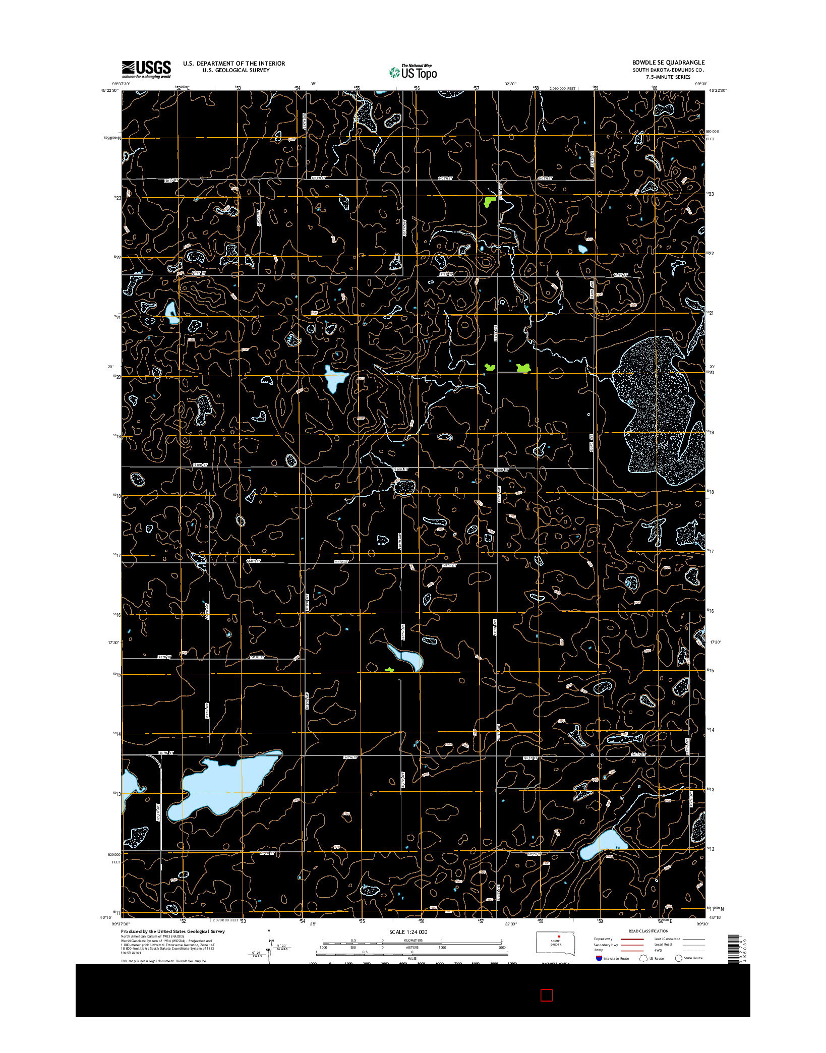 USGS US TOPO 7.5-MINUTE MAP FOR BOWDLE SE, SD 2015