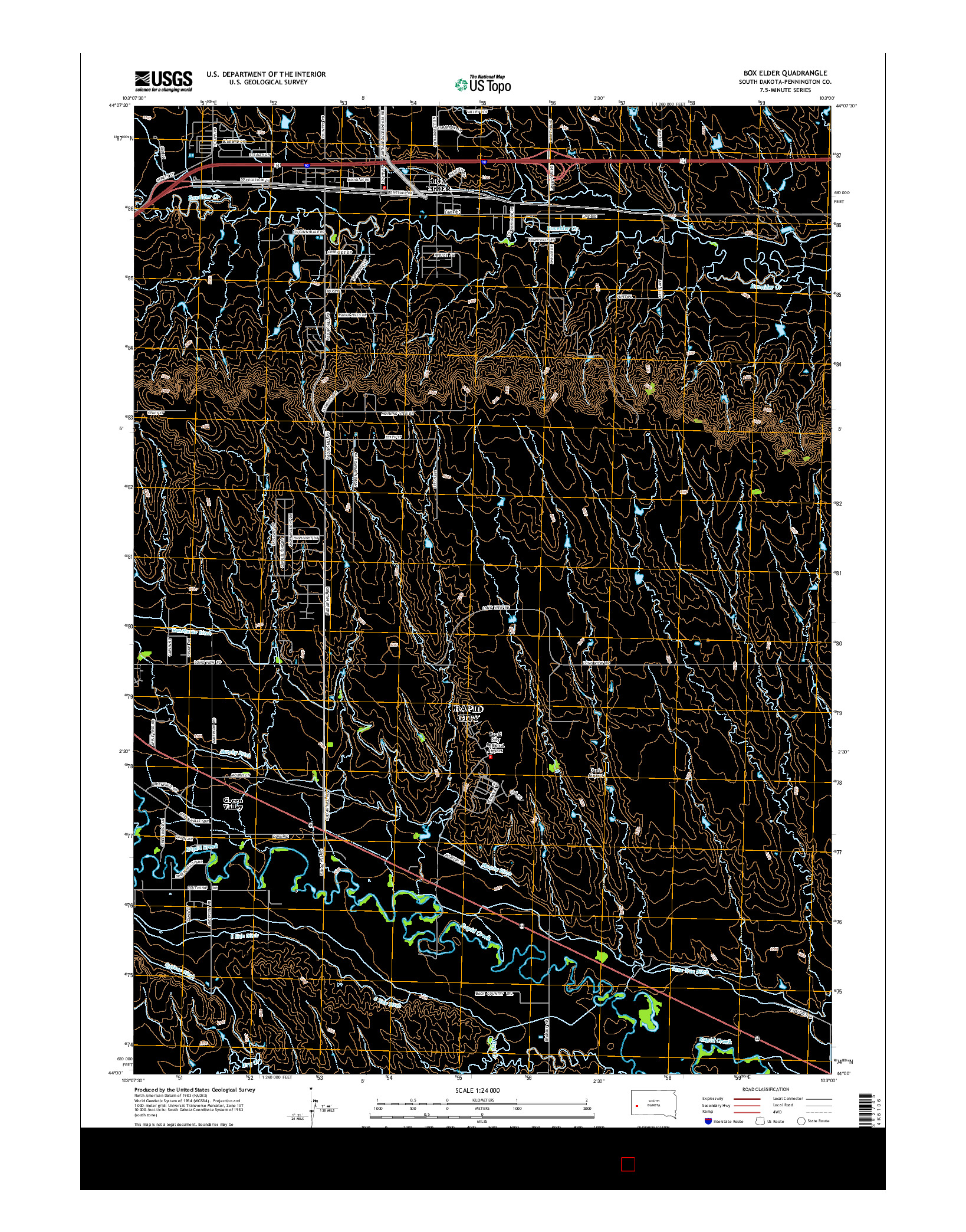 USGS US TOPO 7.5-MINUTE MAP FOR BOX ELDER, SD 2015