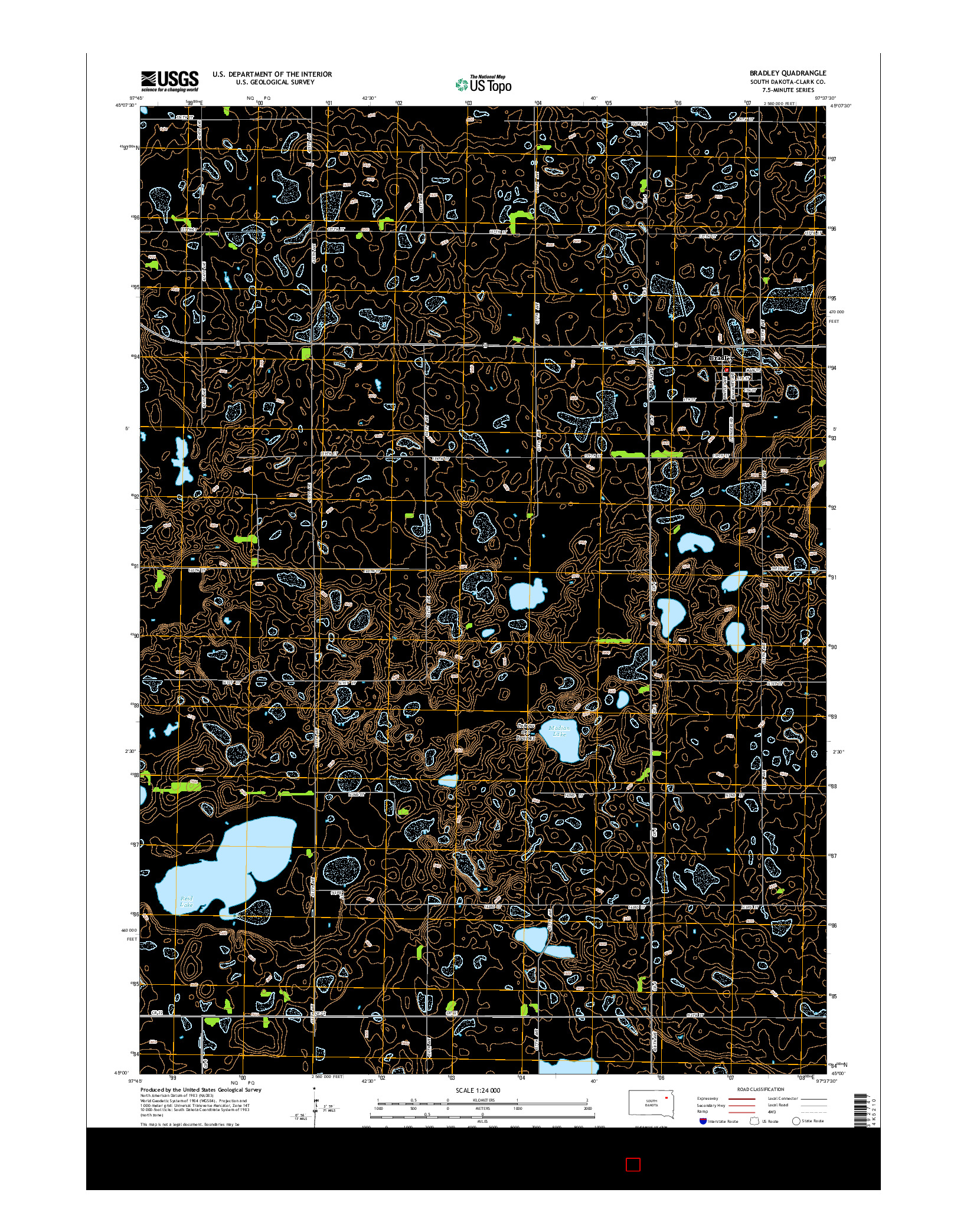 USGS US TOPO 7.5-MINUTE MAP FOR BRADLEY, SD 2015