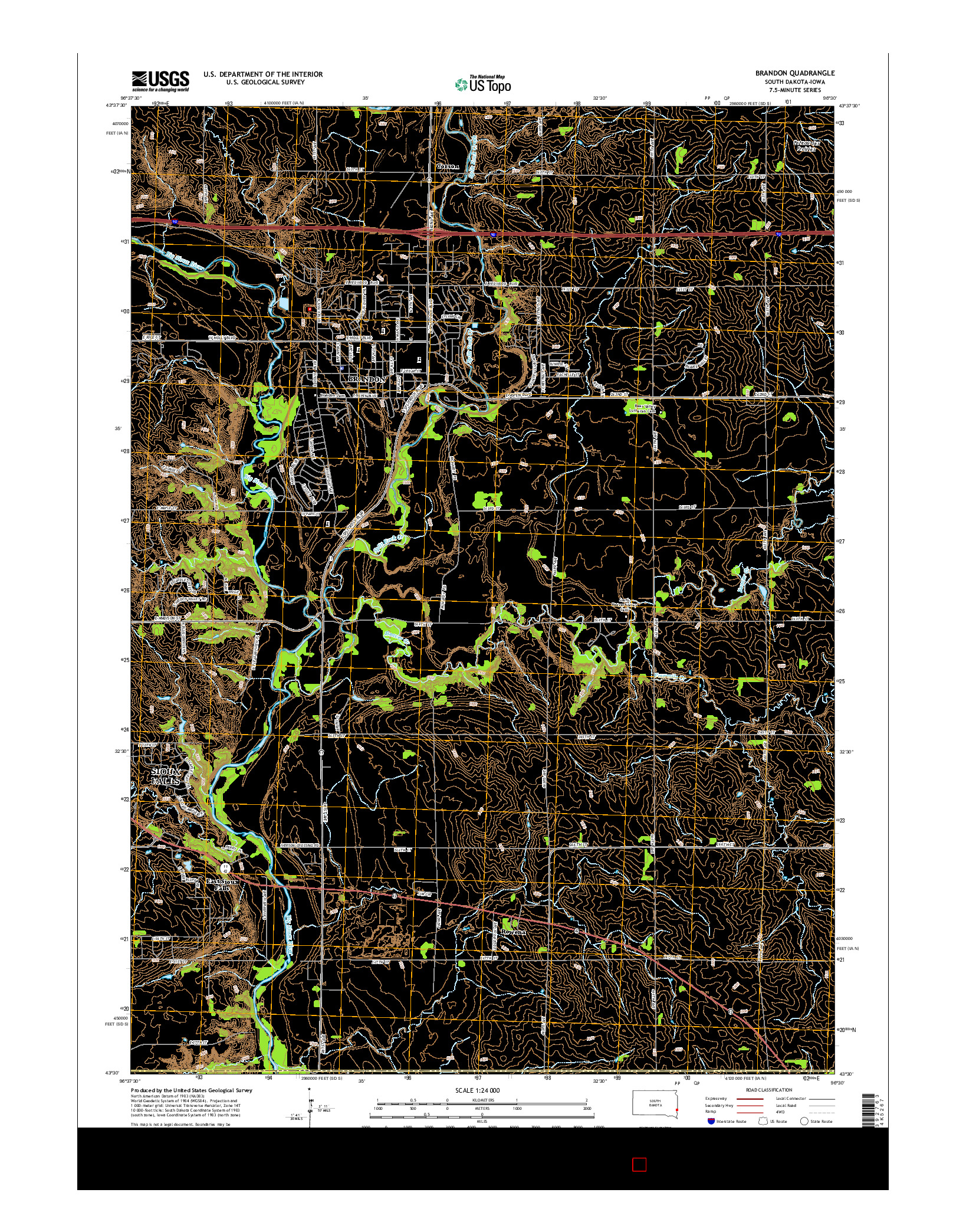 USGS US TOPO 7.5-MINUTE MAP FOR BRANDON, SD-IA 2015