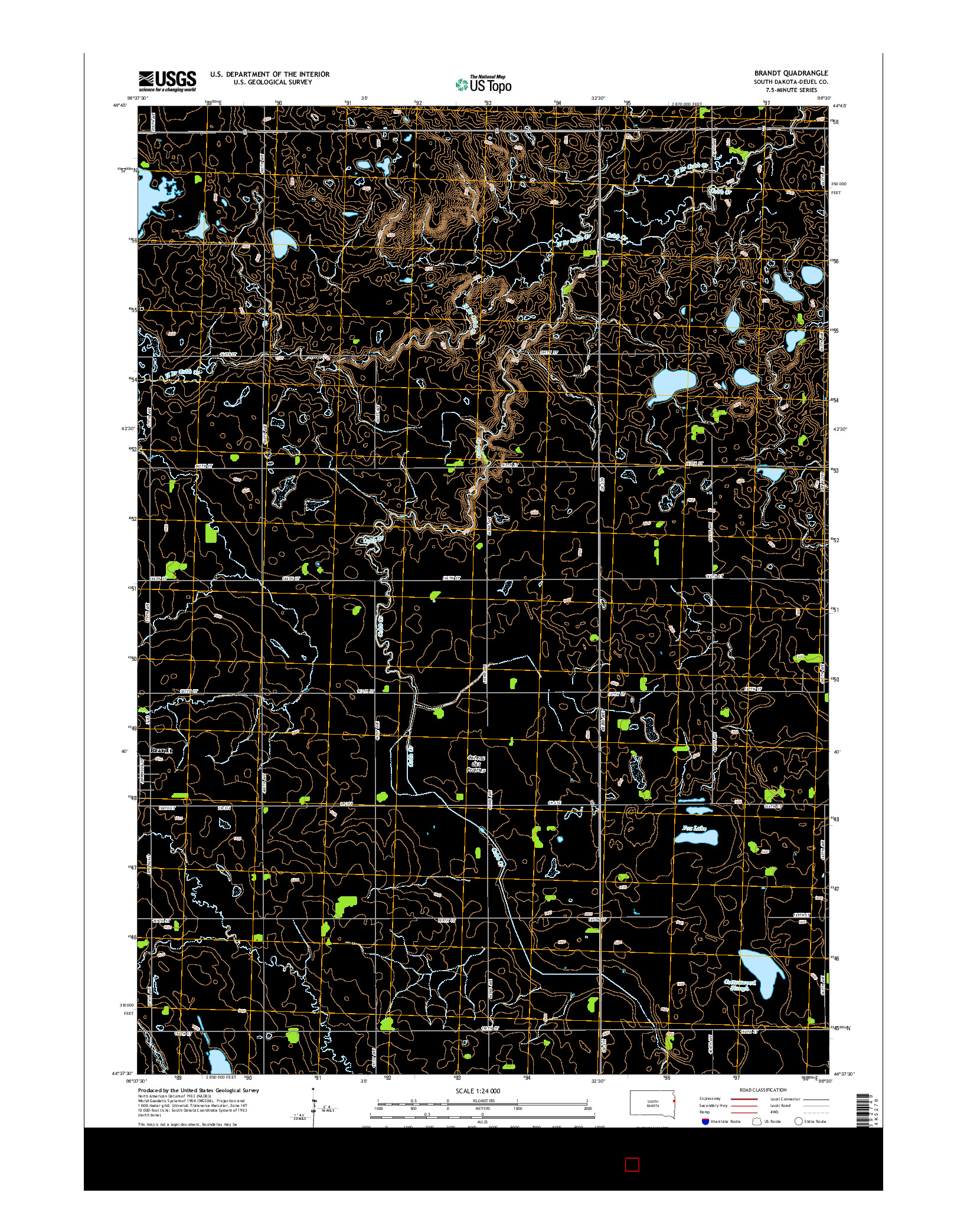 USGS US TOPO 7.5-MINUTE MAP FOR BRANDT, SD 2015