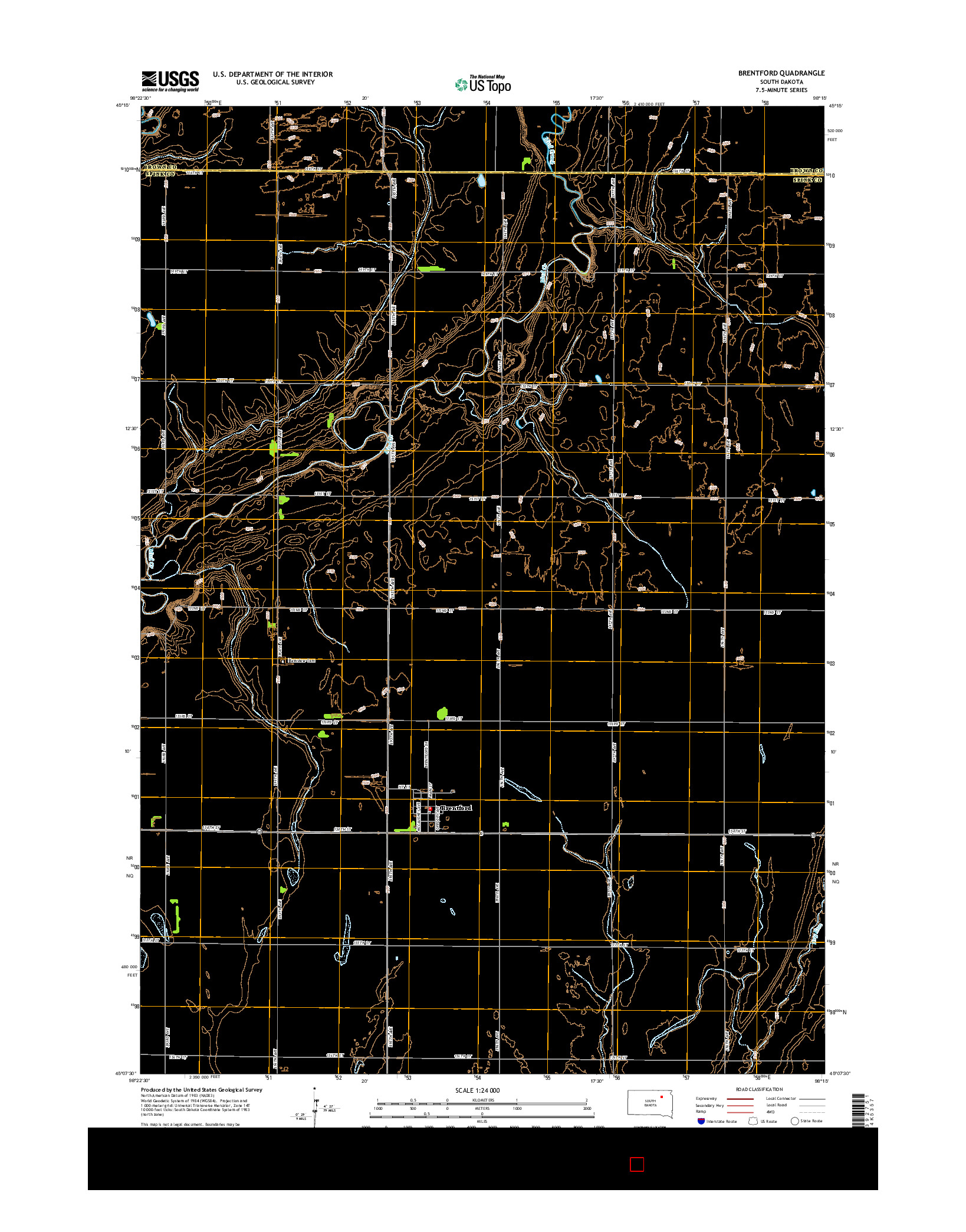 USGS US TOPO 7.5-MINUTE MAP FOR BRENTFORD, SD 2015