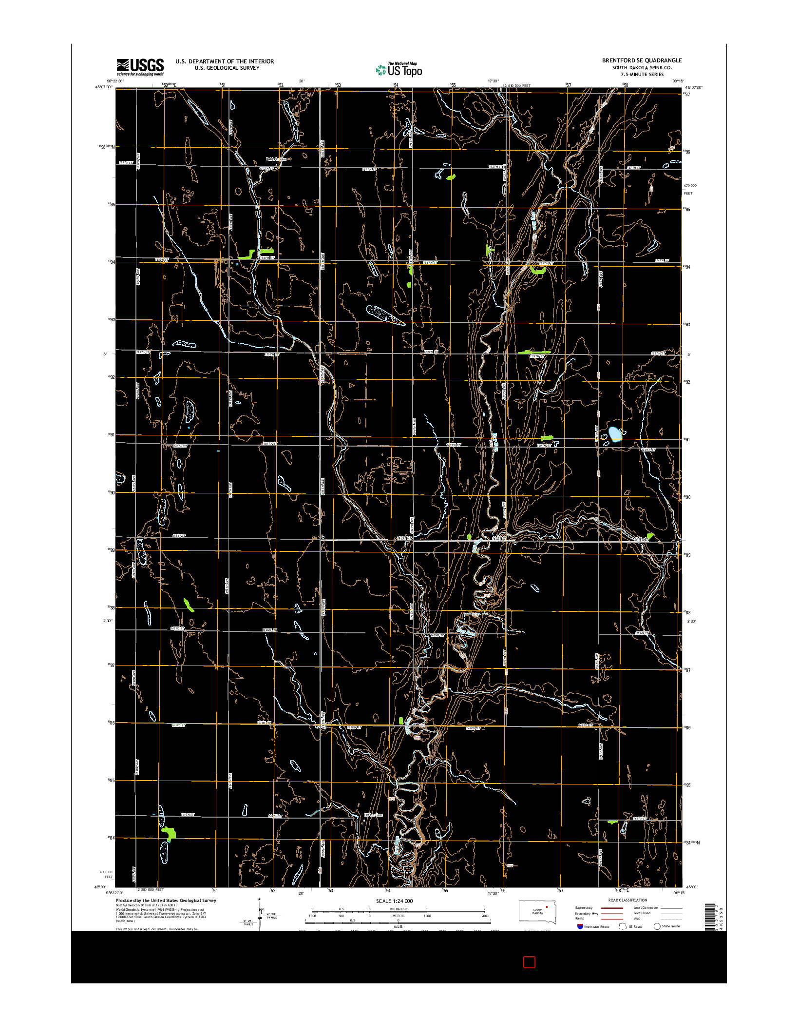 USGS US TOPO 7.5-MINUTE MAP FOR BRENTFORD SE, SD 2015