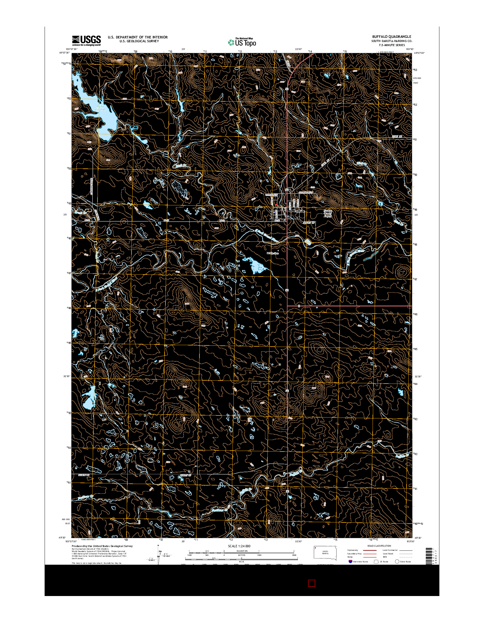 USGS US TOPO 7.5-MINUTE MAP FOR BUFFALO, SD 2015