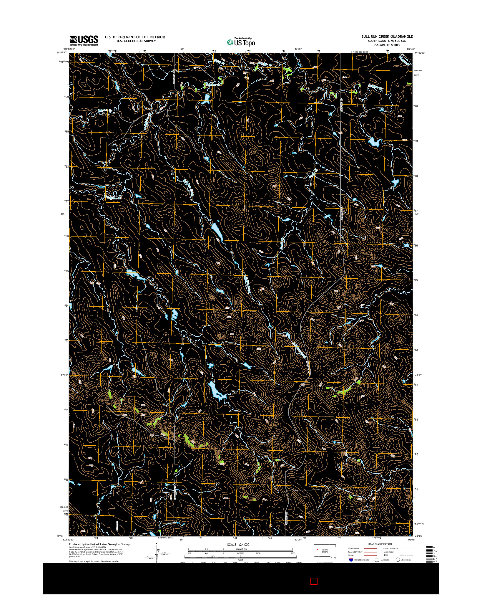 USGS US TOPO 7.5-MINUTE MAP FOR BULL RUN CREEK, SD 2015