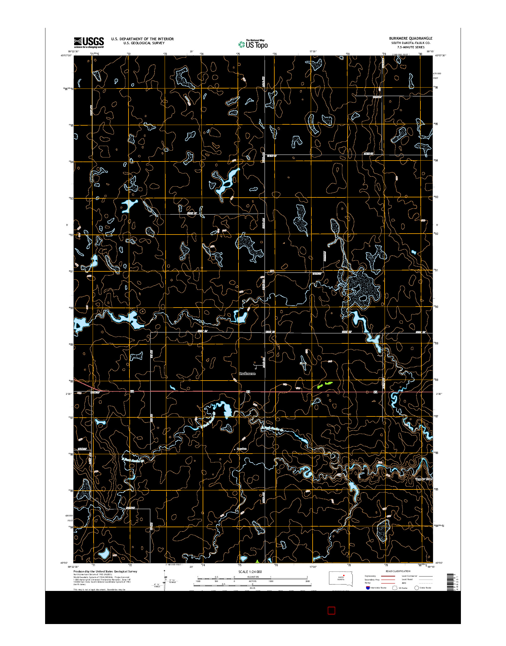 USGS US TOPO 7.5-MINUTE MAP FOR BURKMERE, SD 2015