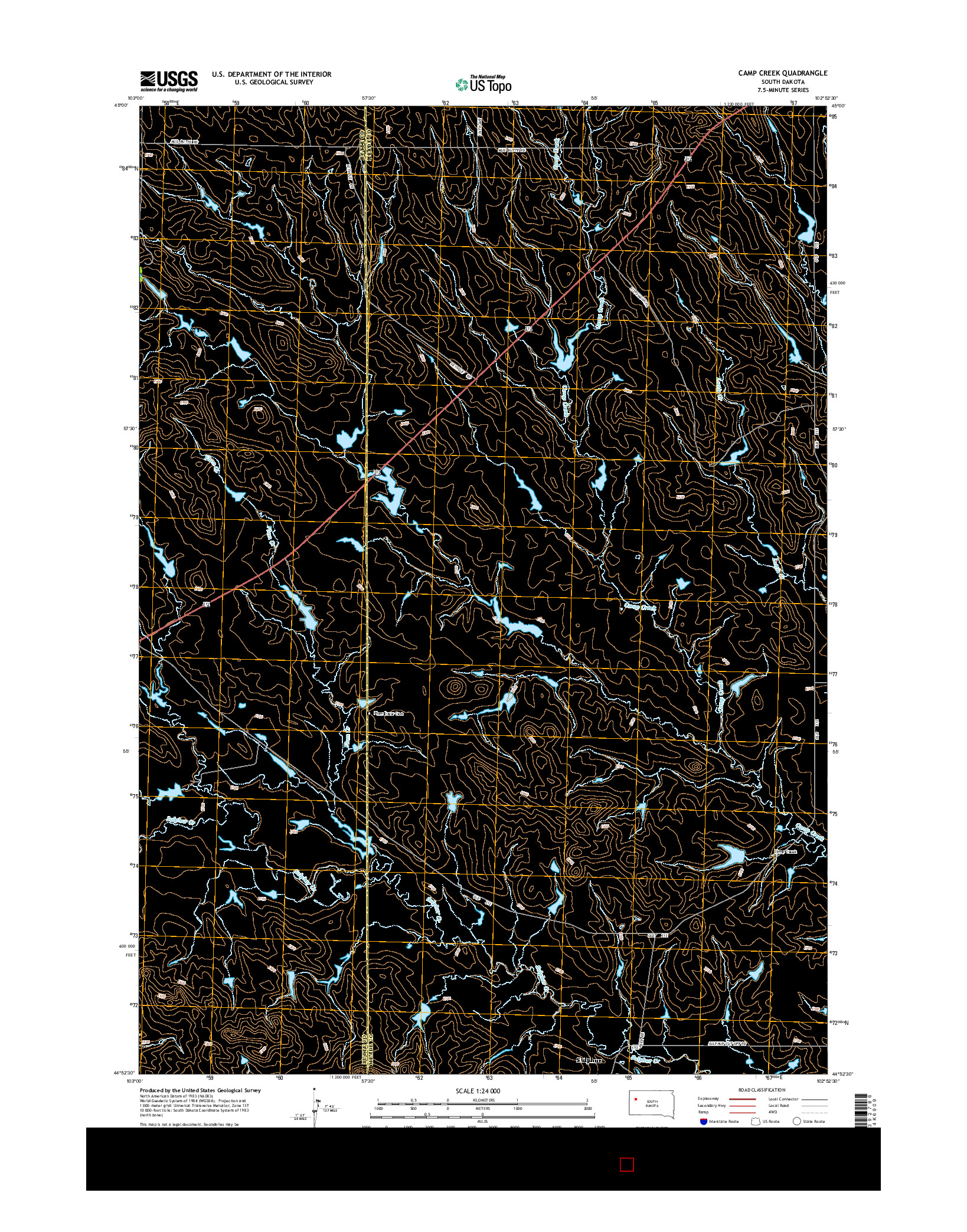 USGS US TOPO 7.5-MINUTE MAP FOR CAMP CREEK, SD 2015