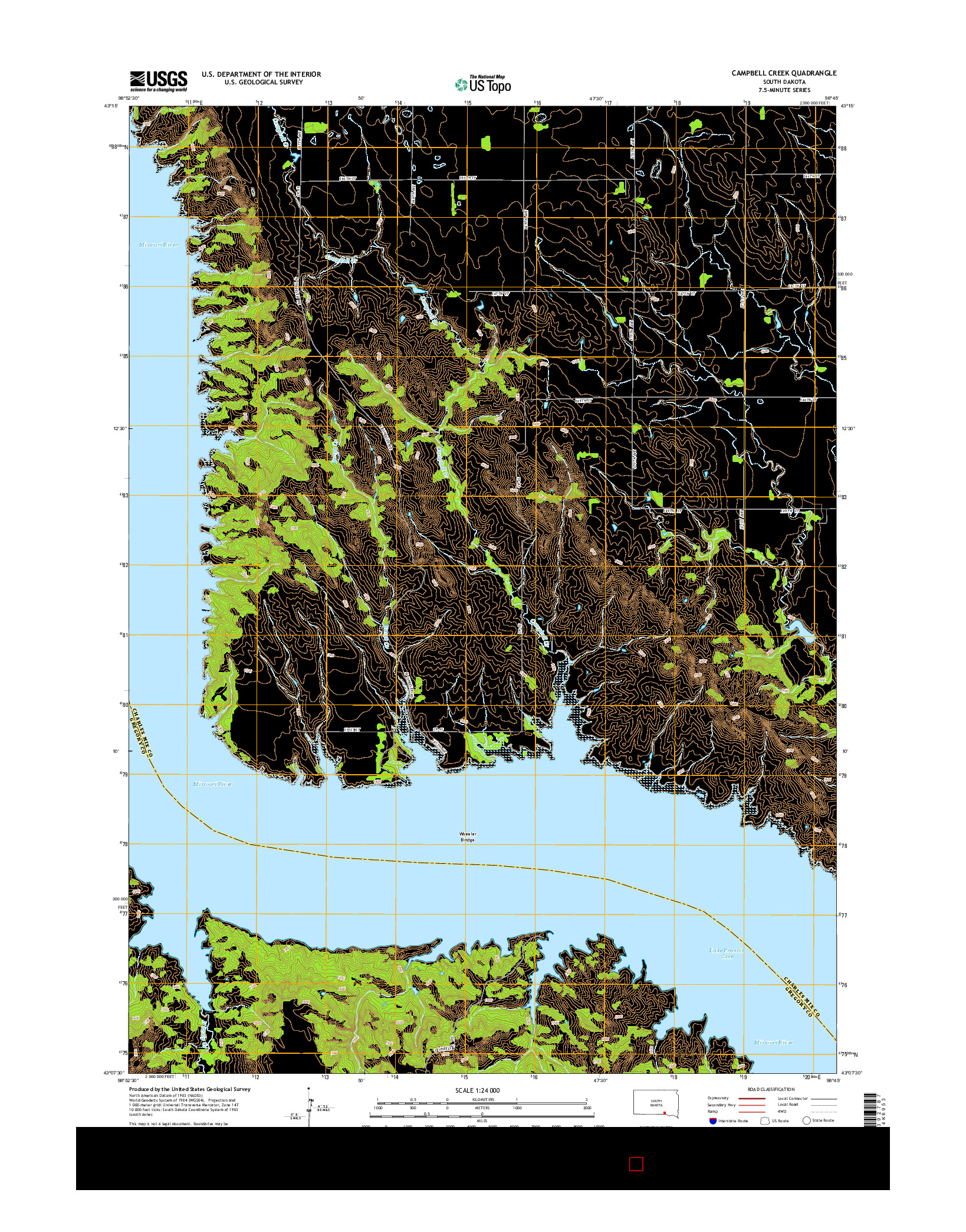 USGS US TOPO 7.5-MINUTE MAP FOR CAMPBELL CREEK, SD 2015