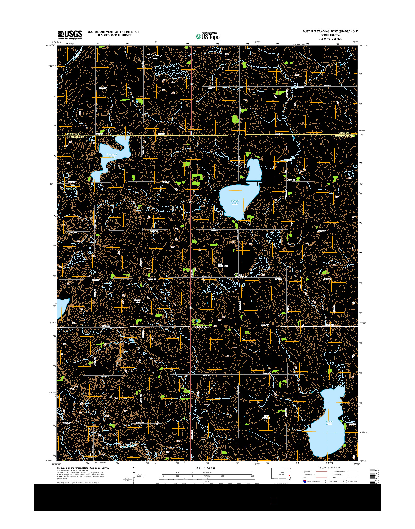 USGS US TOPO 7.5-MINUTE MAP FOR BUFFALO TRADING POST, SD 2015