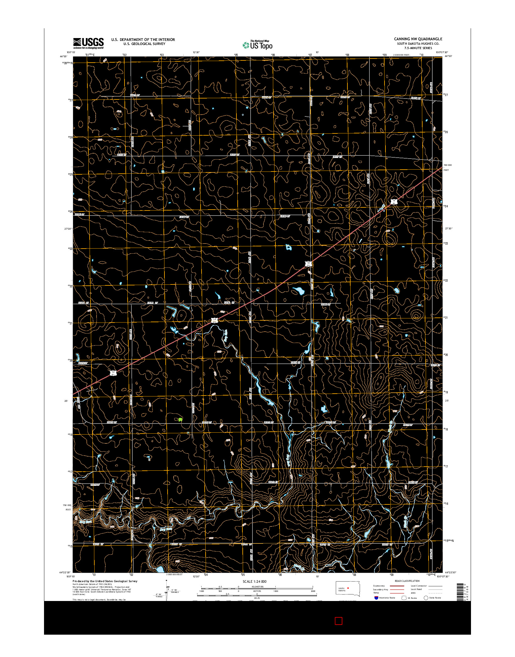 USGS US TOPO 7.5-MINUTE MAP FOR CANNING NW, SD 2015