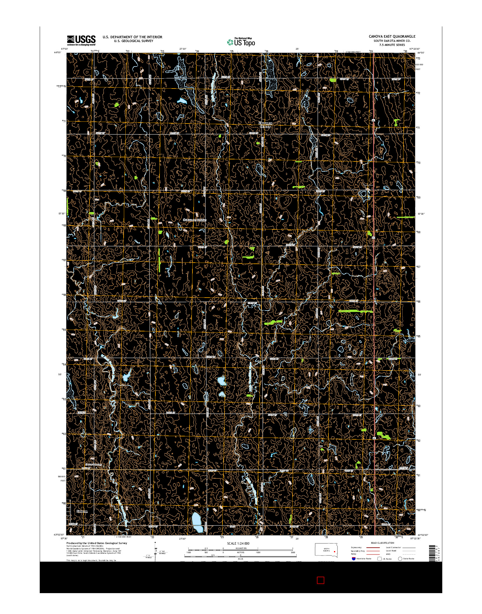 USGS US TOPO 7.5-MINUTE MAP FOR CANOVA EAST, SD 2015