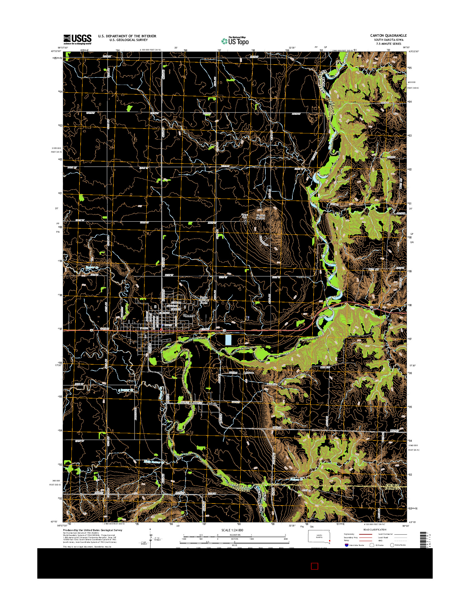 USGS US TOPO 7.5-MINUTE MAP FOR CANTON, SD-IA 2015