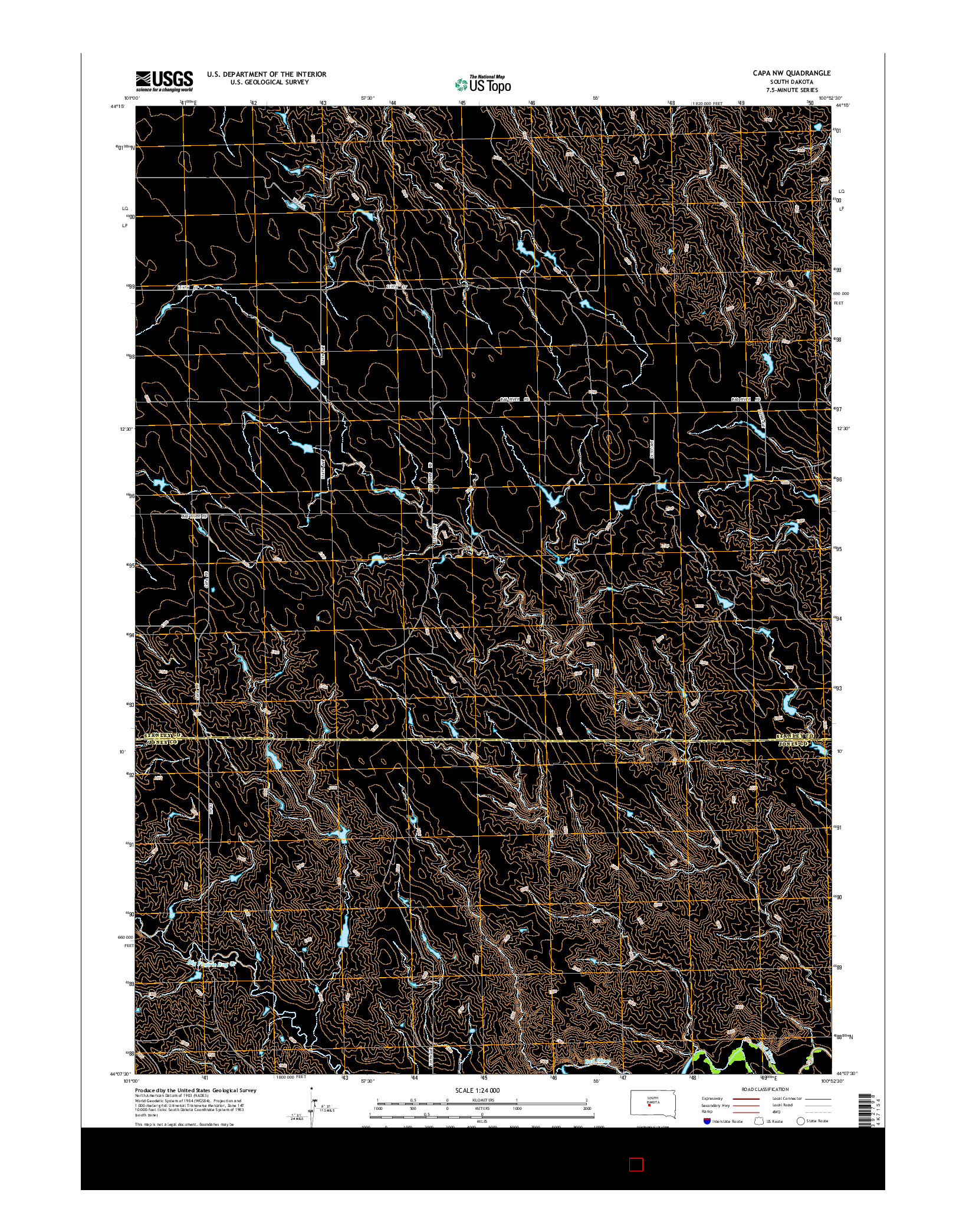 USGS US TOPO 7.5-MINUTE MAP FOR CAPA NW, SD 2015