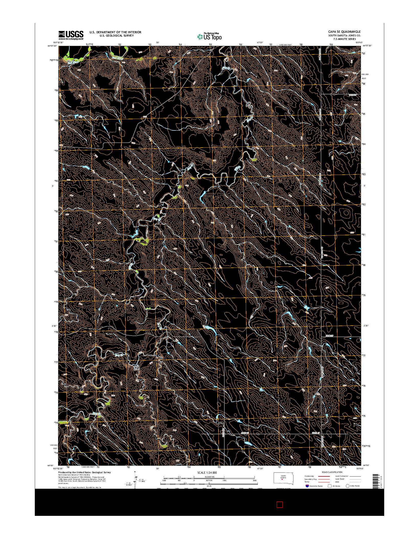 USGS US TOPO 7.5-MINUTE MAP FOR CAPA SE, SD 2015