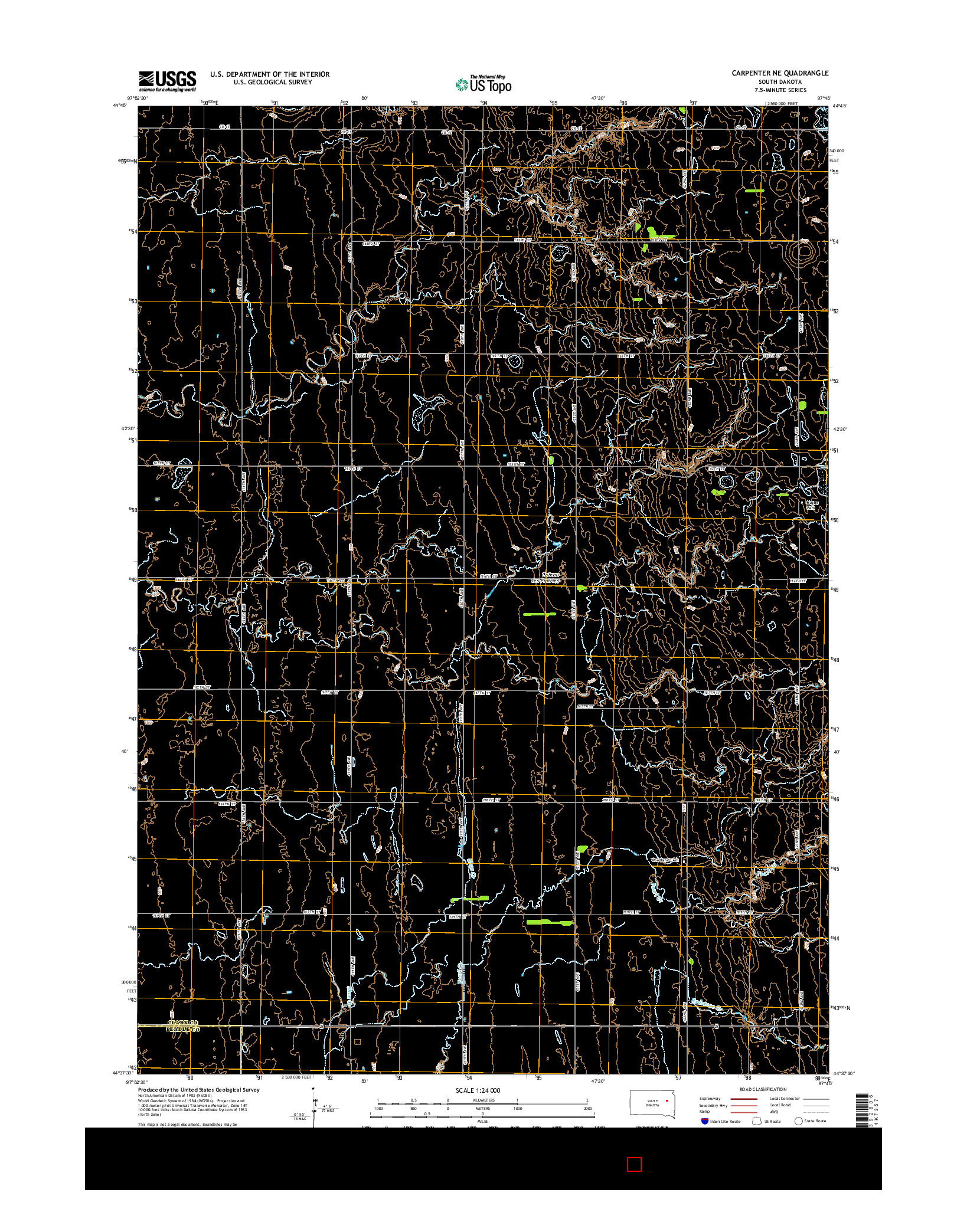 USGS US TOPO 7.5-MINUTE MAP FOR CARPENTER NE, SD 2015