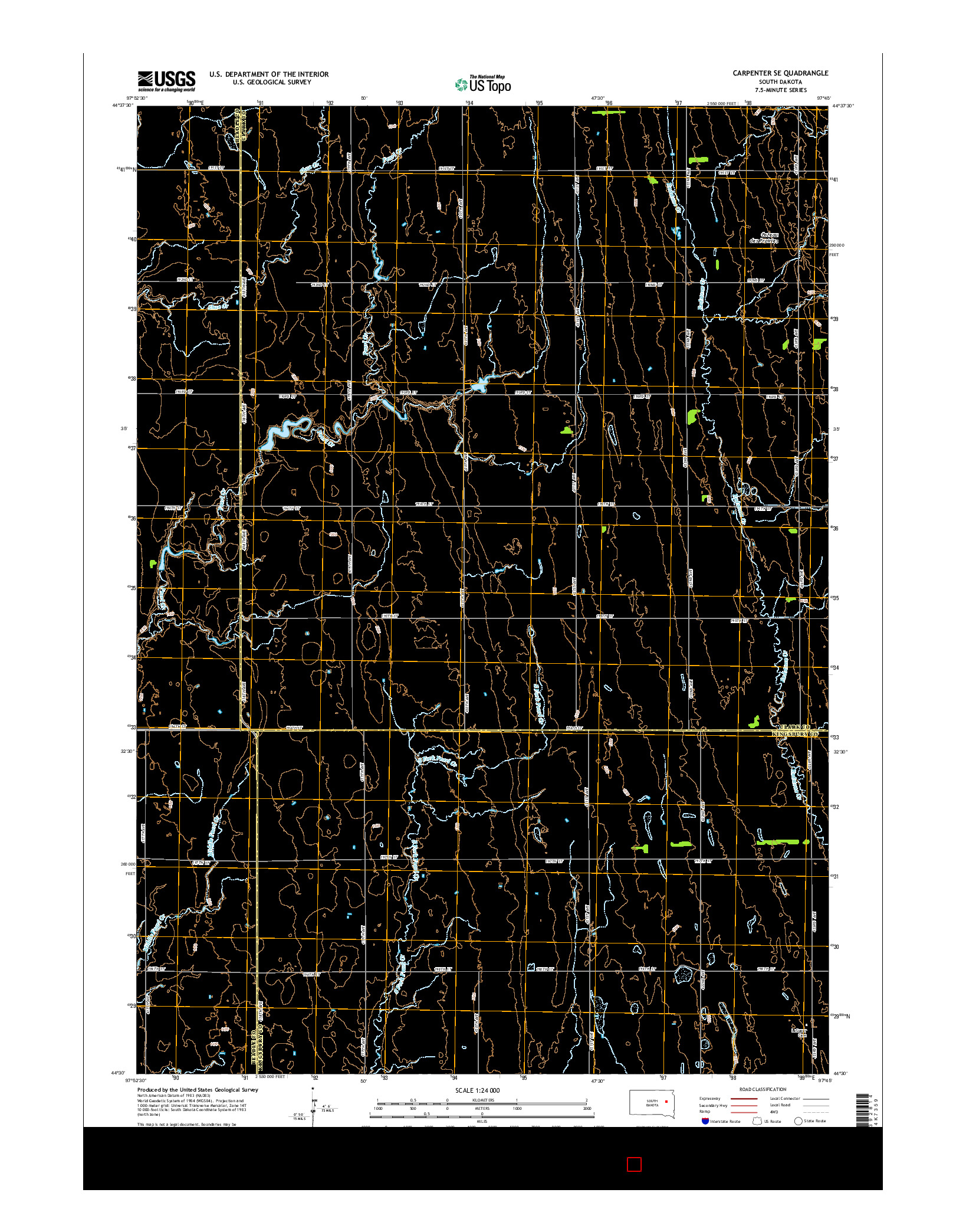 USGS US TOPO 7.5-MINUTE MAP FOR CARPENTER SE, SD 2015