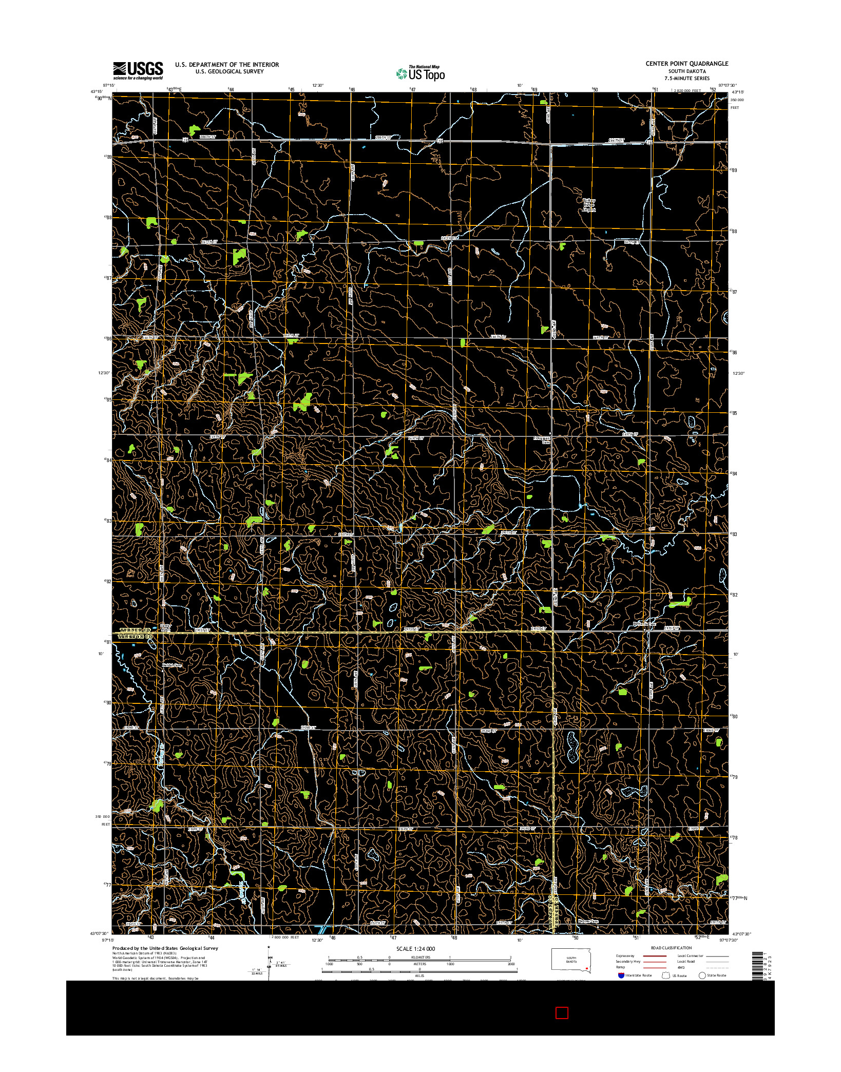 USGS US TOPO 7.5-MINUTE MAP FOR CENTER POINT, SD 2015
