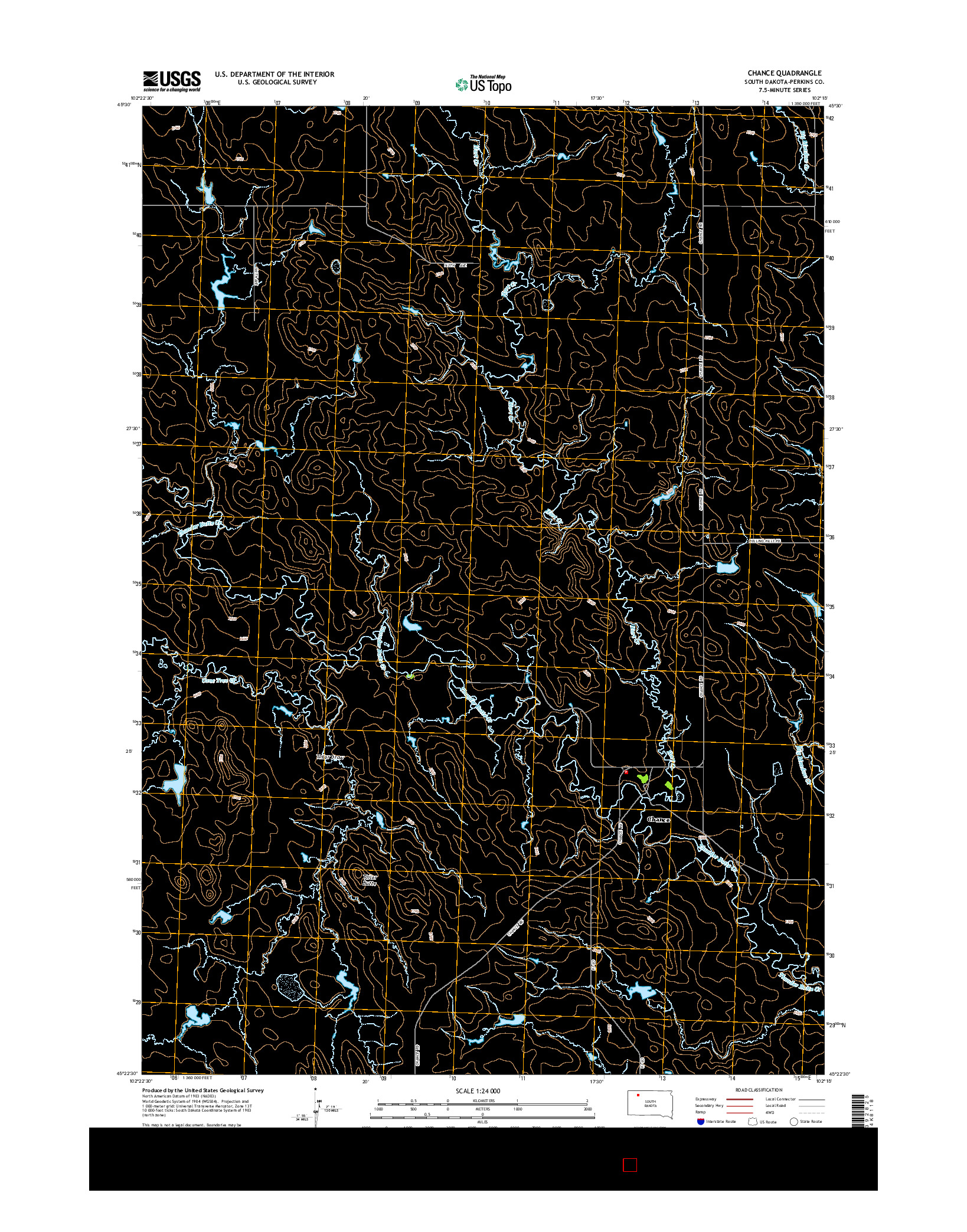 USGS US TOPO 7.5-MINUTE MAP FOR CHANCE, SD 2015