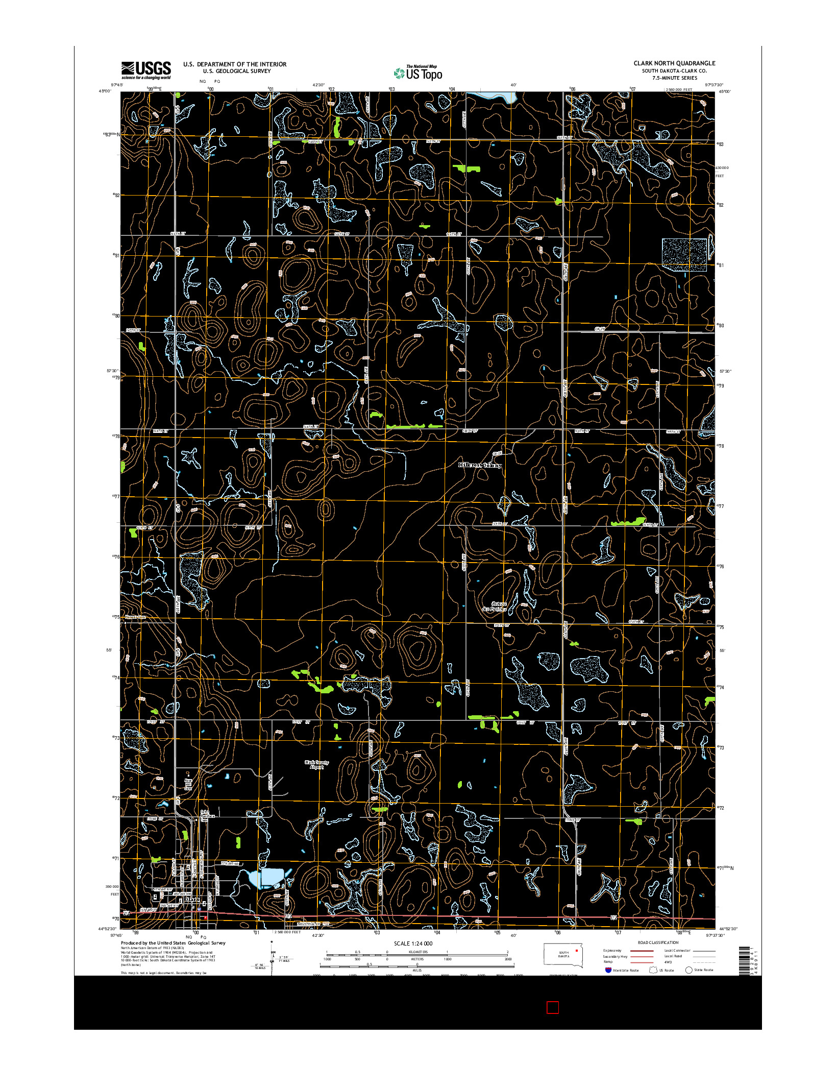 USGS US TOPO 7.5-MINUTE MAP FOR CLARK NORTH, SD 2015