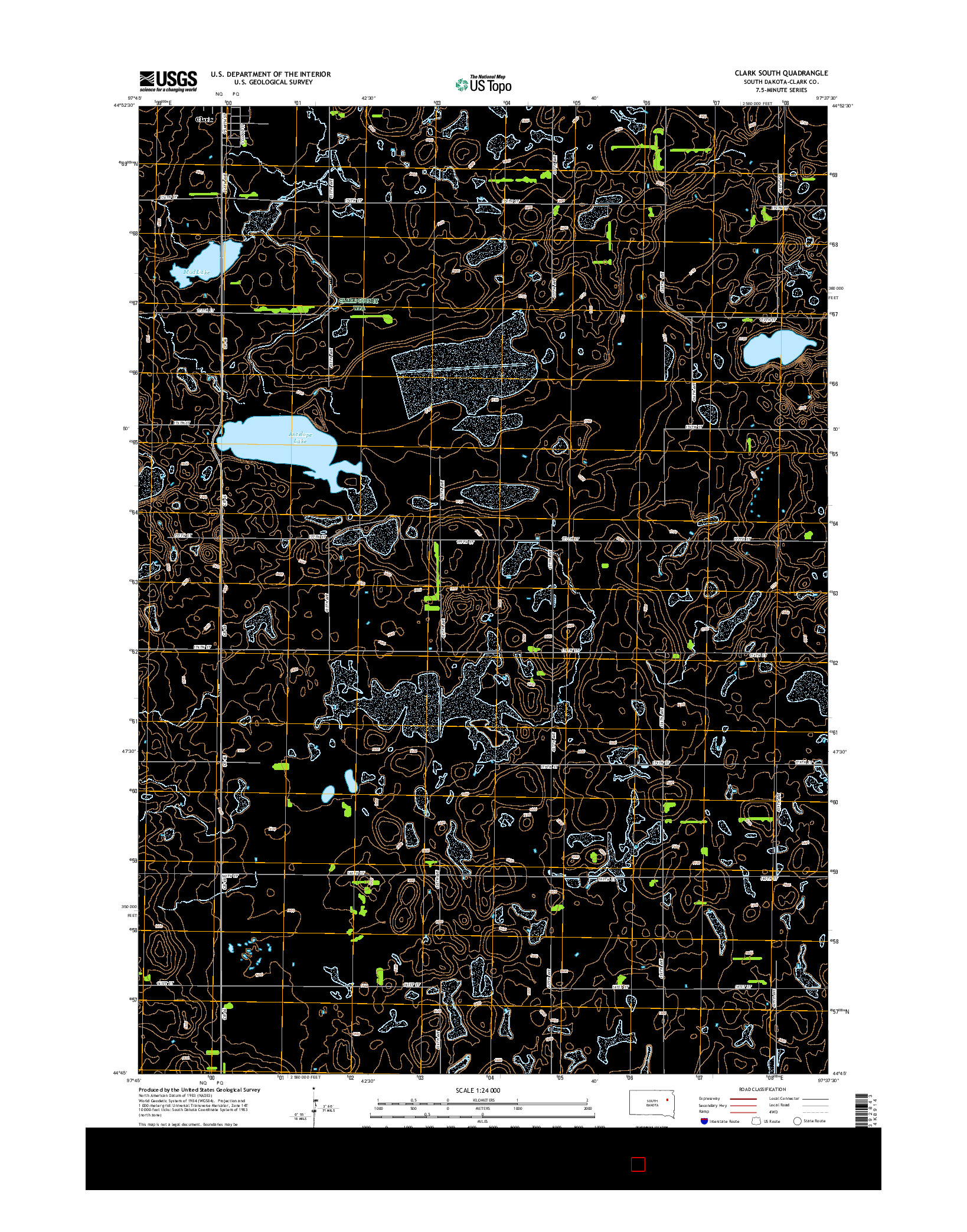 USGS US TOPO 7.5-MINUTE MAP FOR CLARK SOUTH, SD 2015