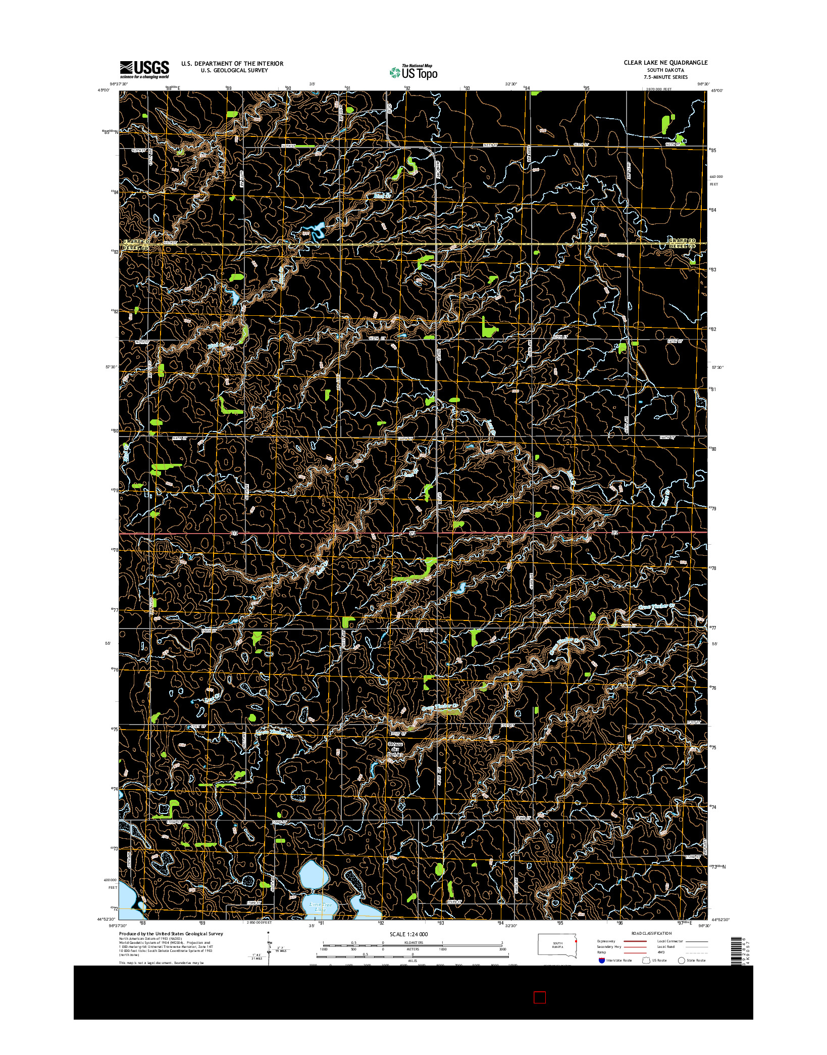 USGS US TOPO 7.5-MINUTE MAP FOR CLEAR LAKE NE, SD 2015